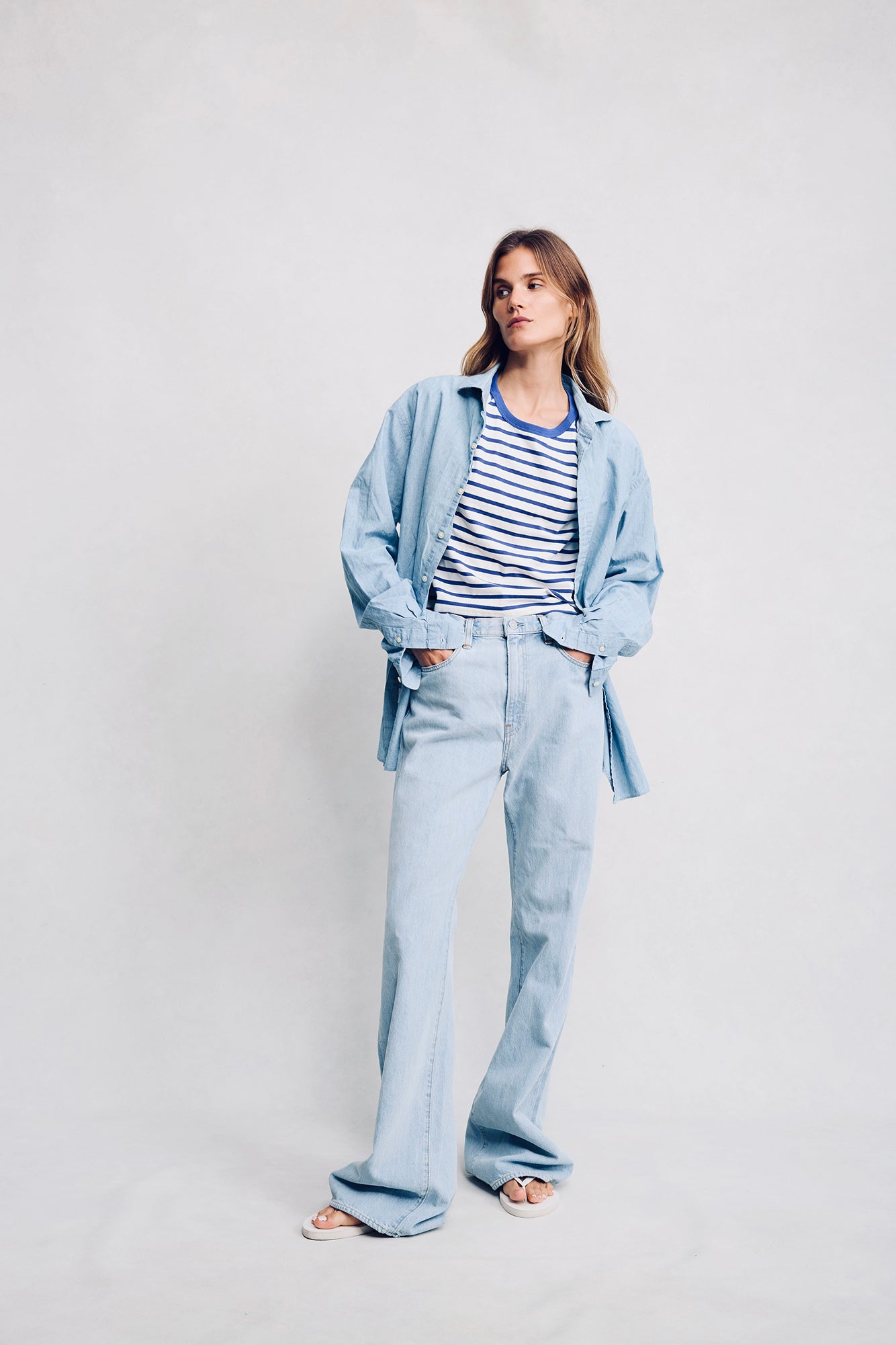 Raglan Tee - Bright Blue Stripe