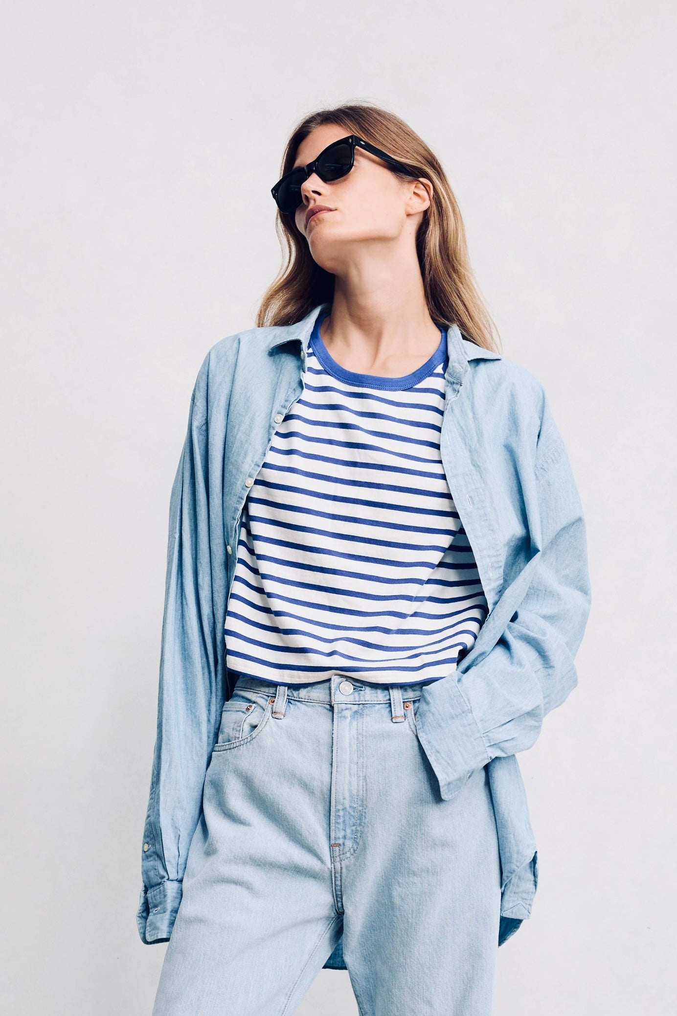 Raglan Tee - Bright Blue Stripe