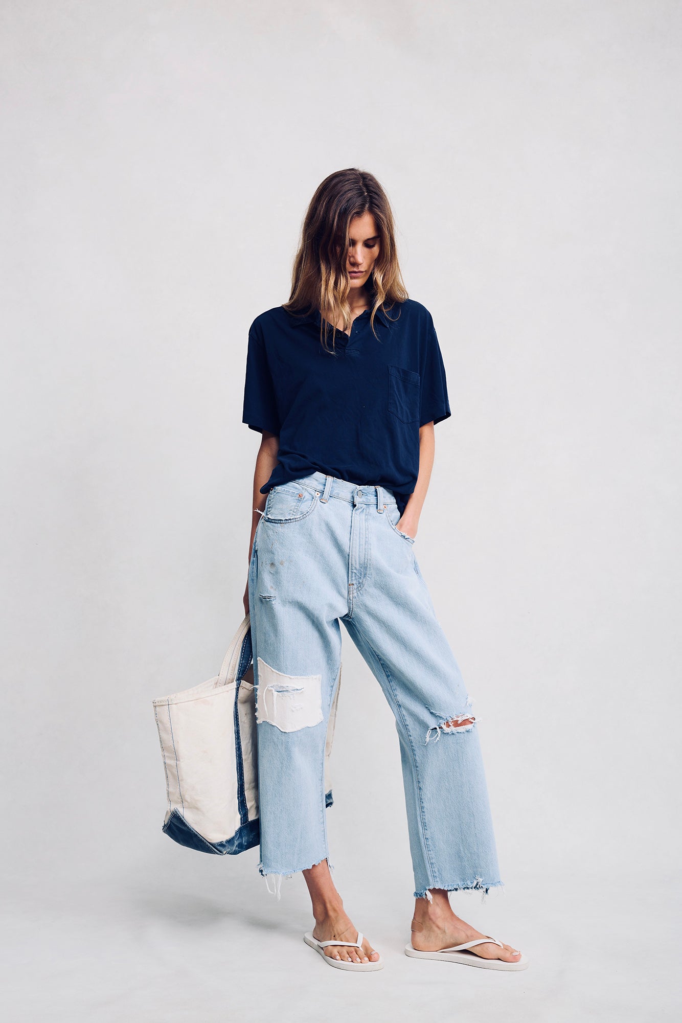 Haisley Slouch Boyfriend Jean - Coast Blue