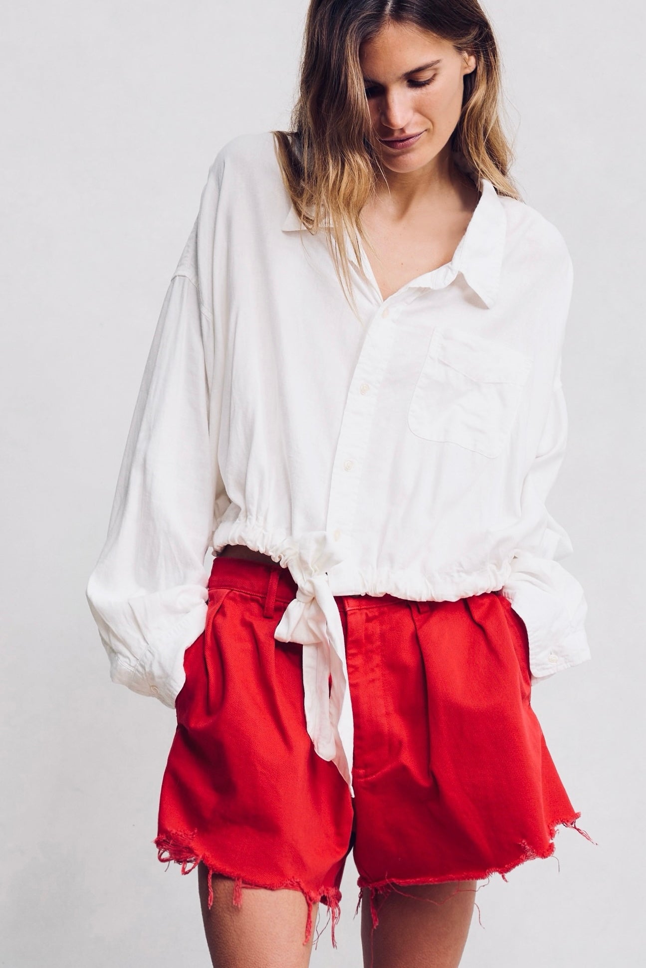 Blair Double Pleated Shorts - Nantucket Red