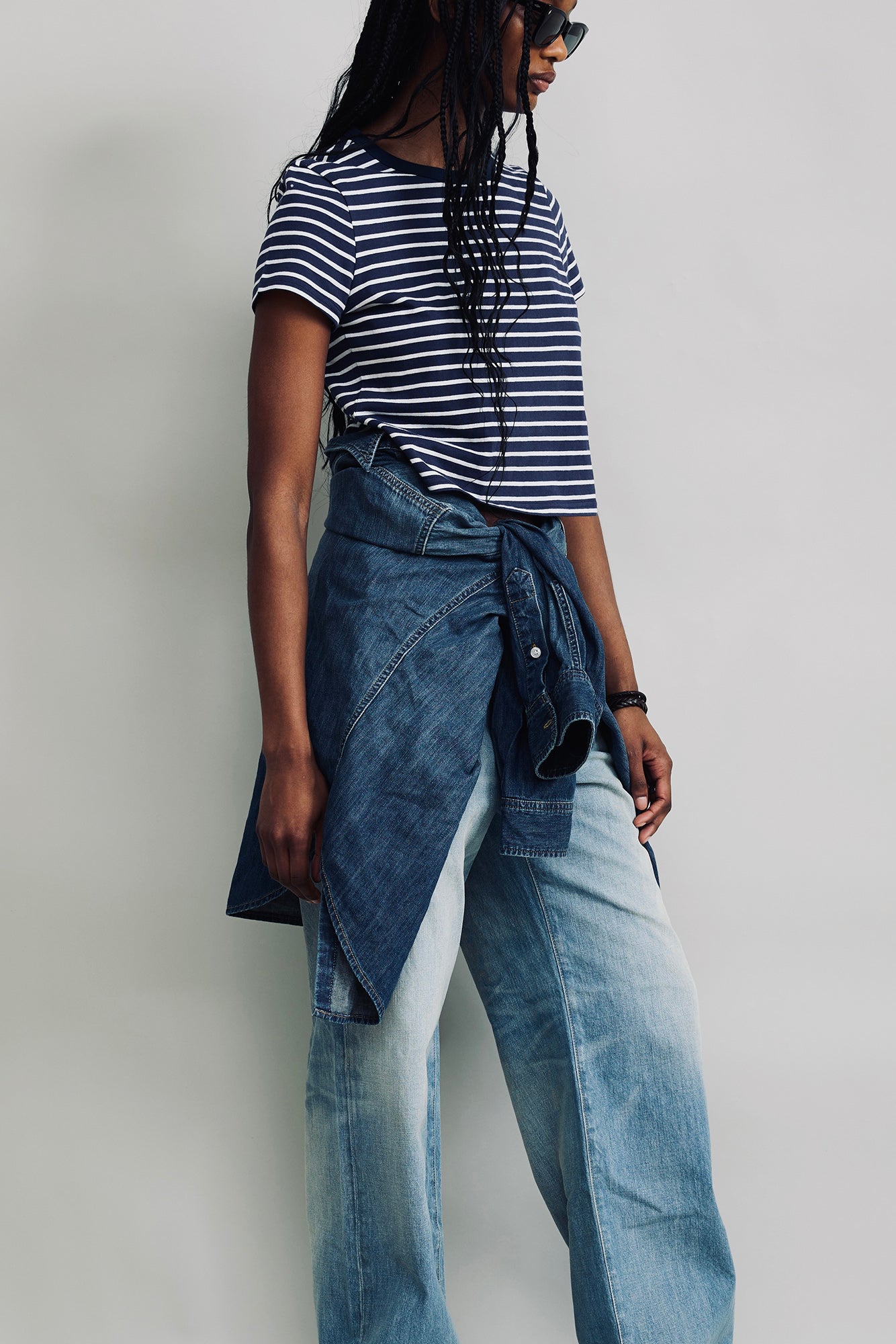 Lee Baby Stripe Tee - Royal Blue / White Stripe
