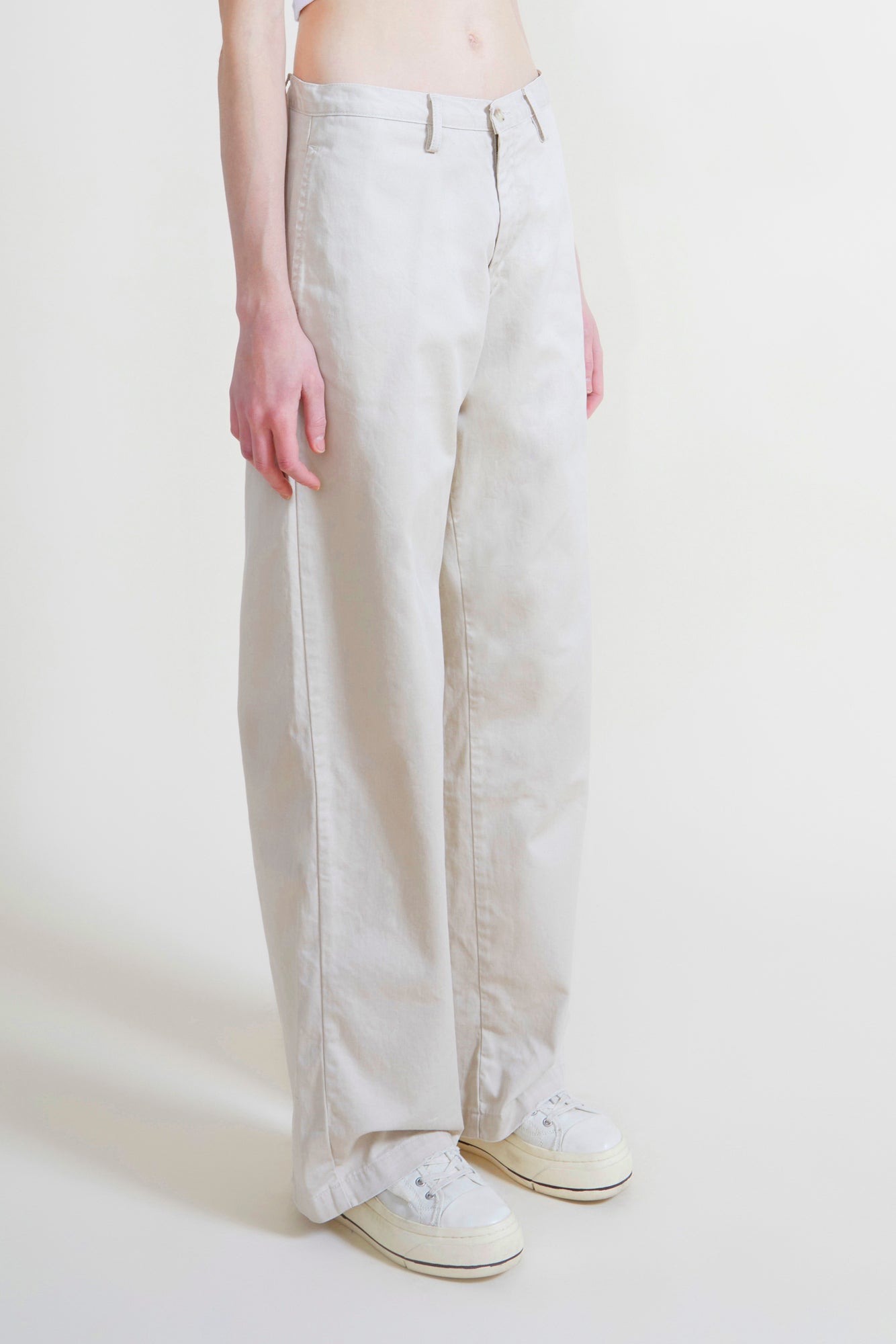 Teri Wide Leg Chino - Ivory