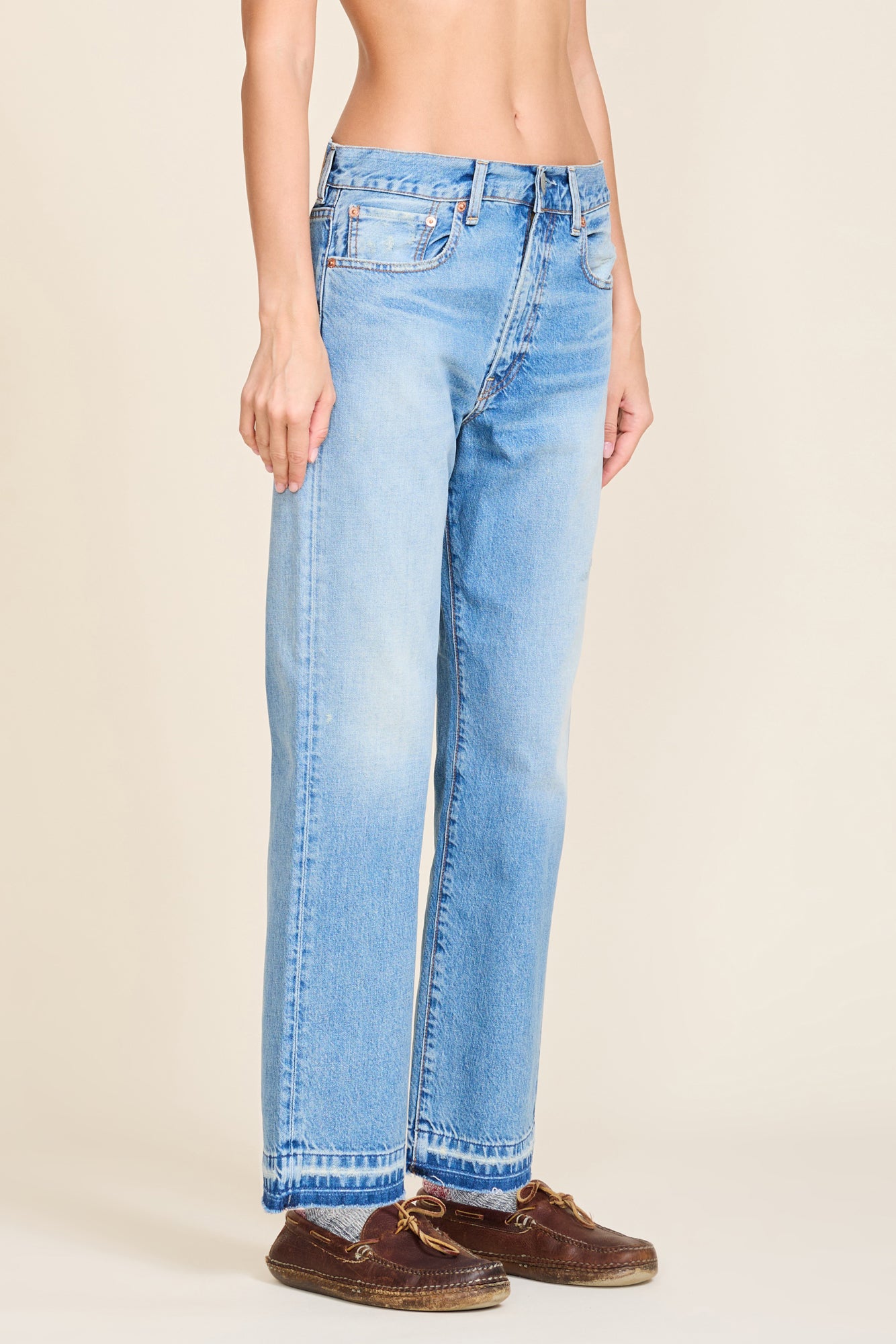 Lucy Boyfriend Jean - Alsen Indigo W/ Let Down Hem