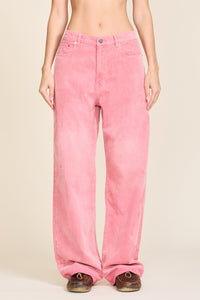 Teri Wide Leg Pant - Faded Pink Corduroy