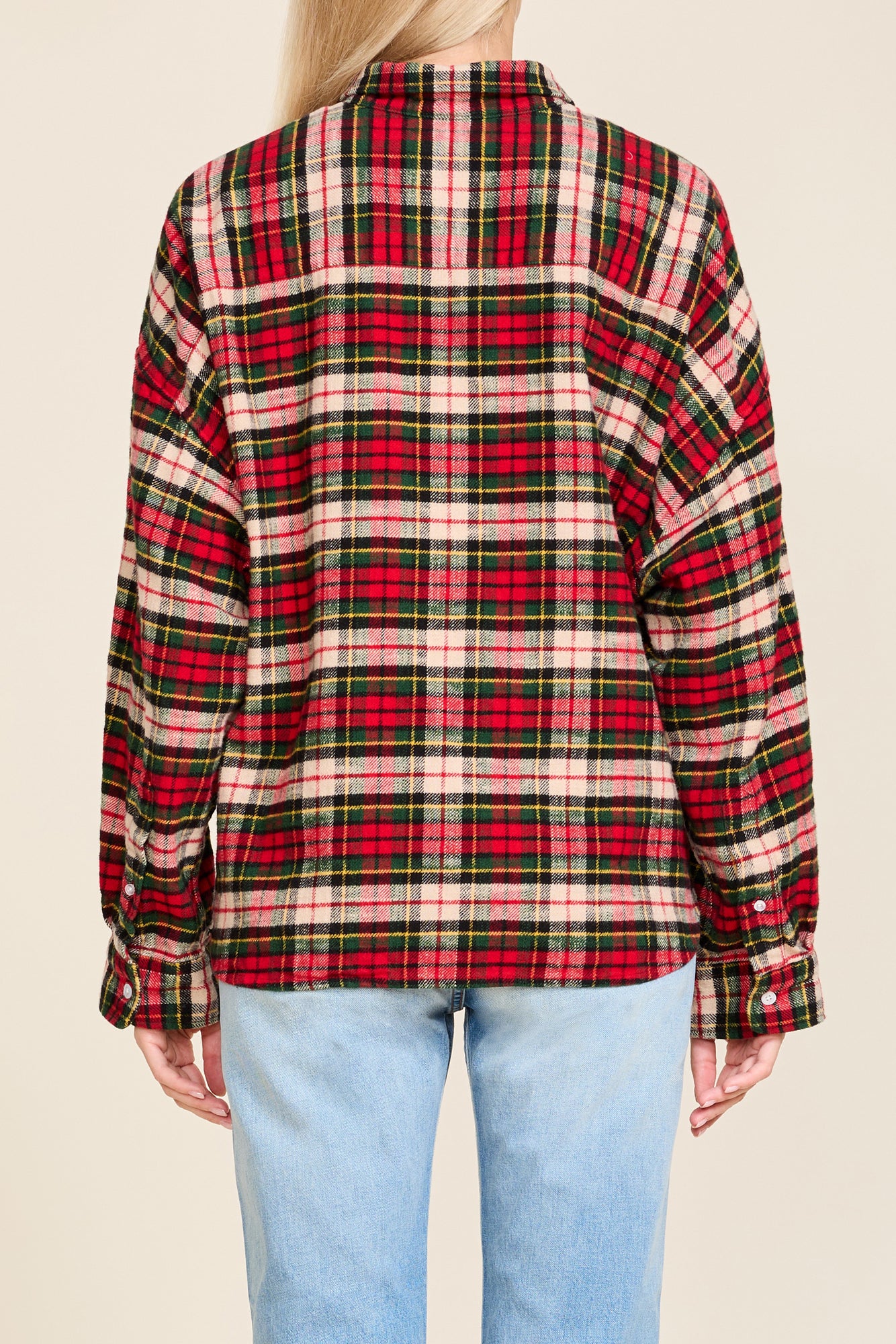 Cropped Shirt - Red/ Green Plaid