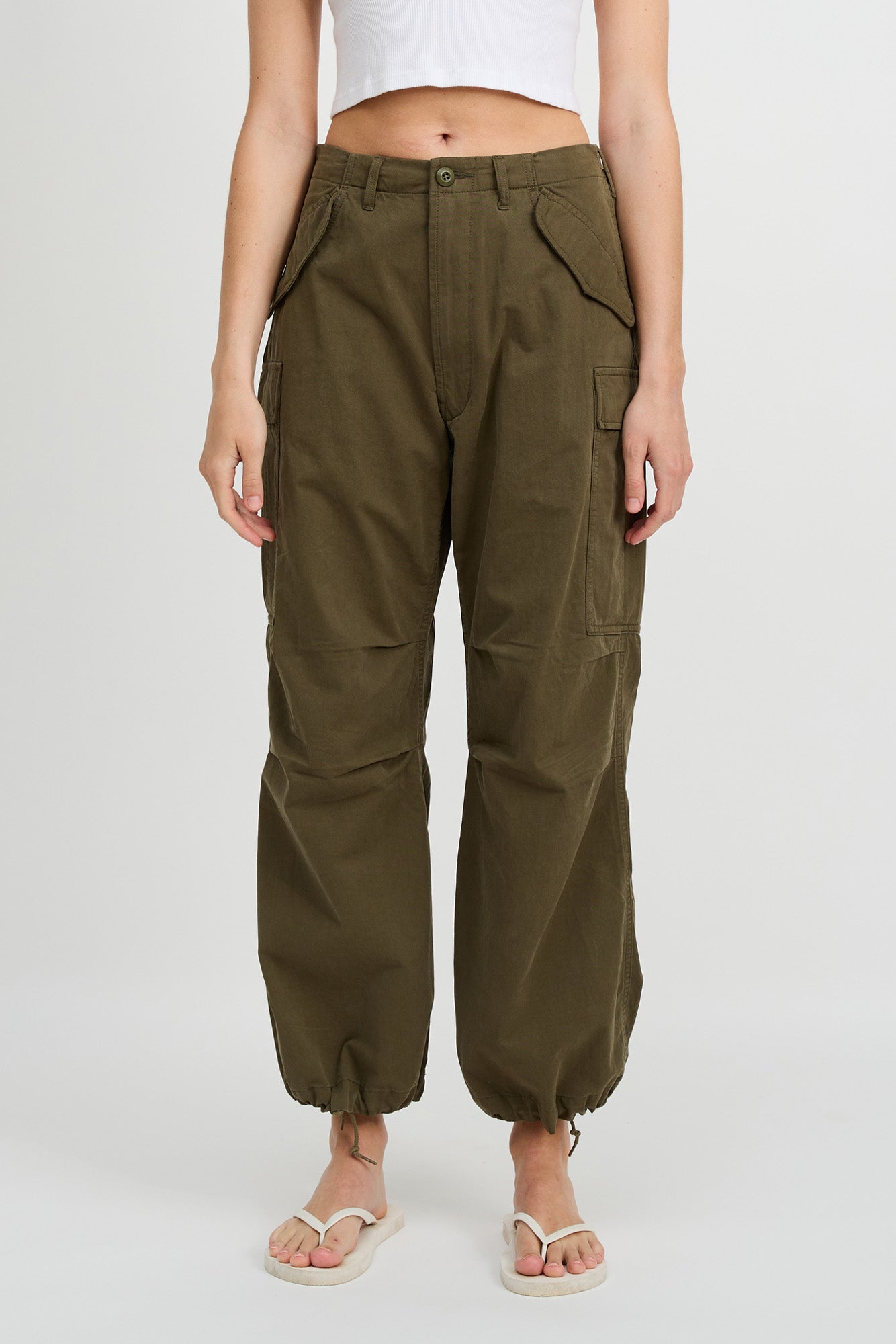 Cropped Cargo - Olive Green