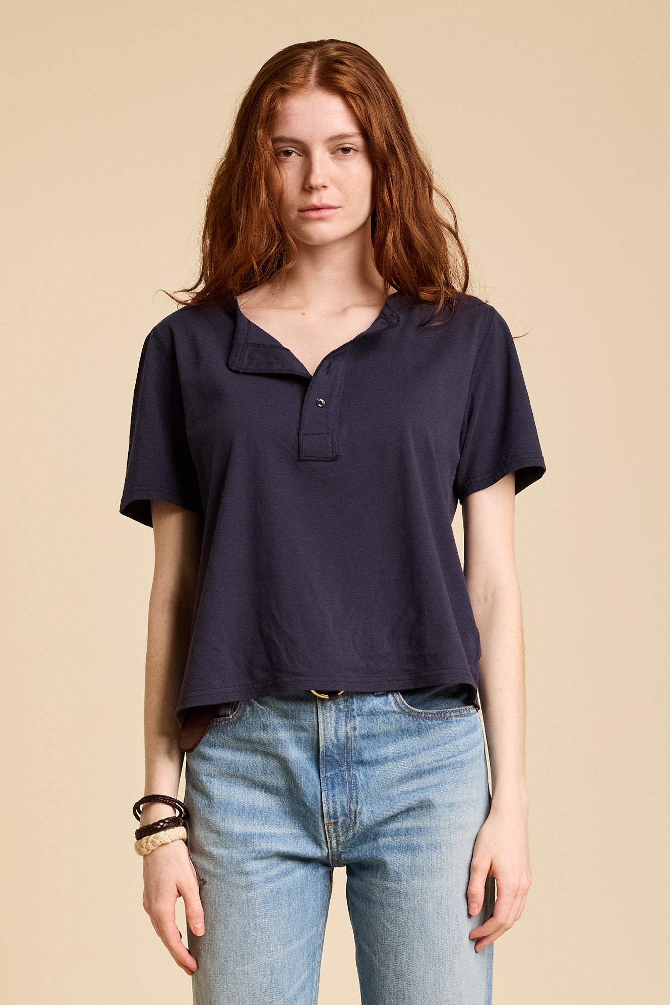 Henley Tee - Navy