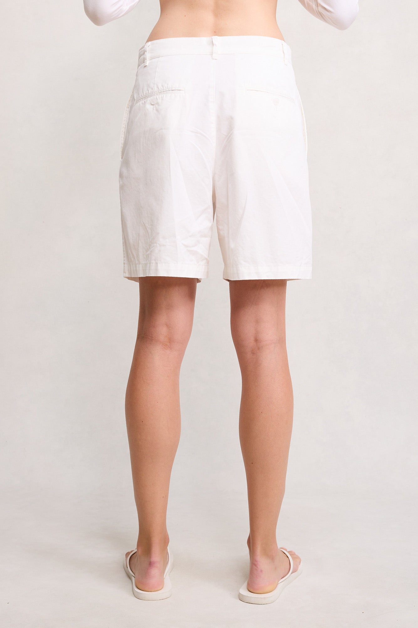 Double Pleat Shorts - White