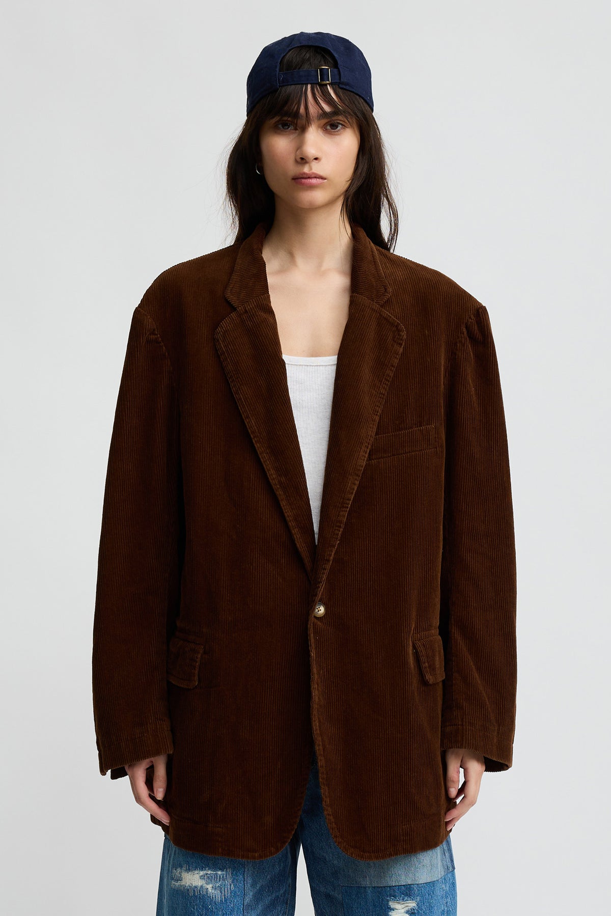 Deconstructed Blazer - Brown Corduroy