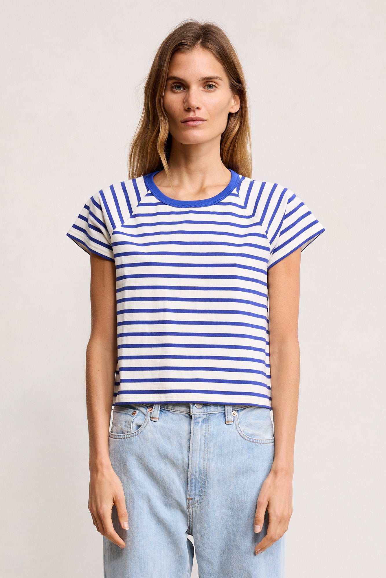 Raglan Tee - Bright Blue Stripe