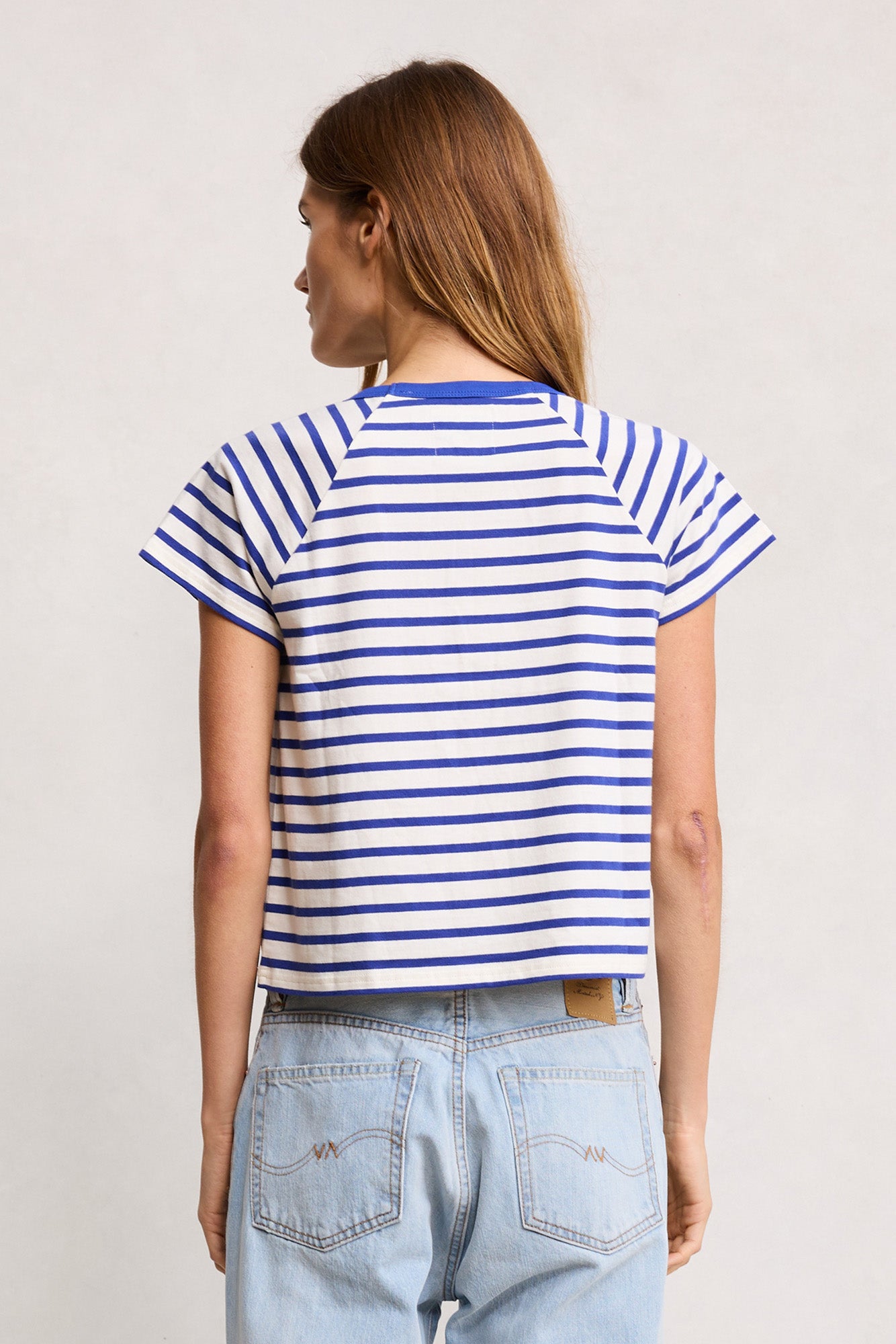 Raglan Tee - Bright Blue Stripe