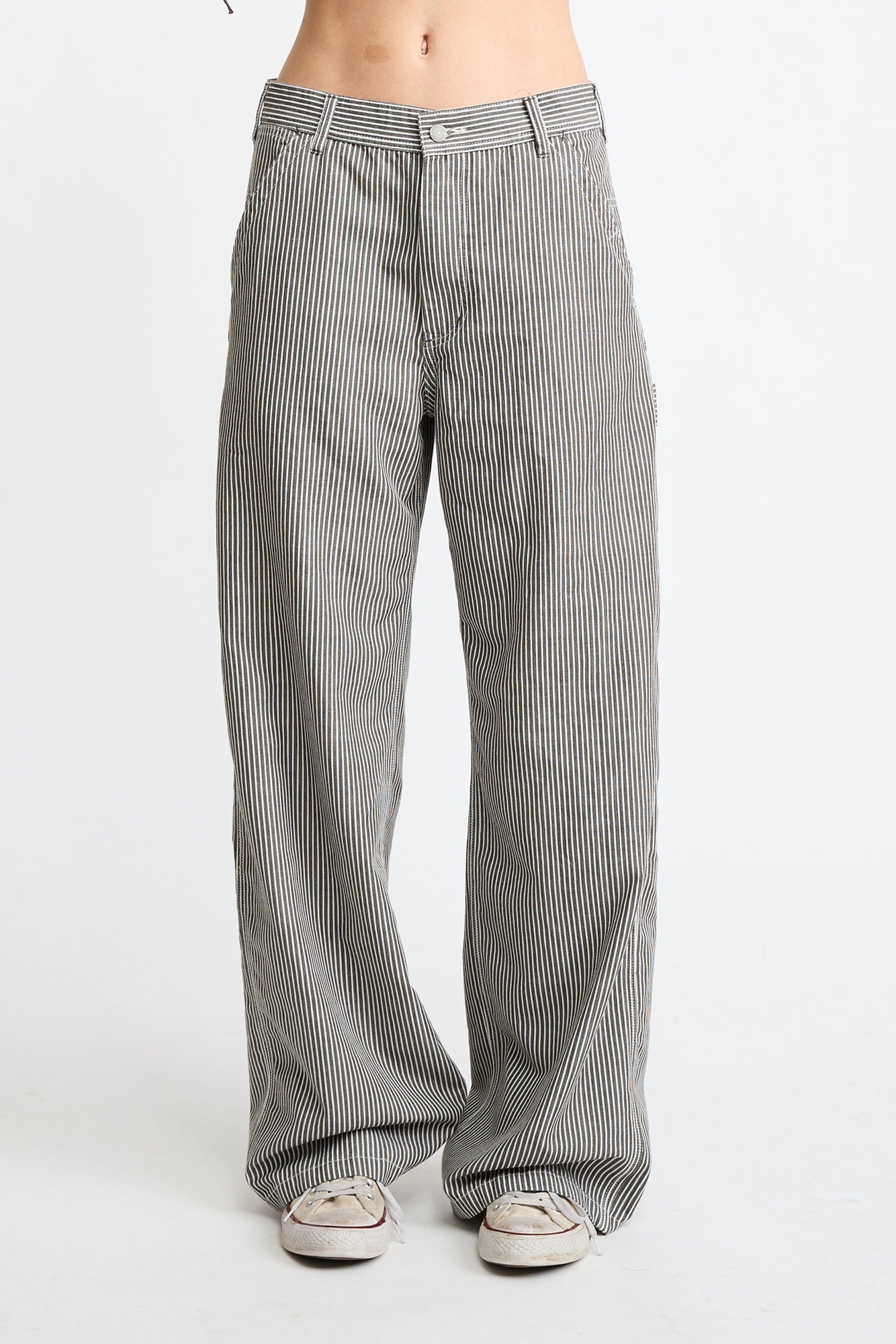 Teri Wide Leg Carpenter Pant - Railroad Grey