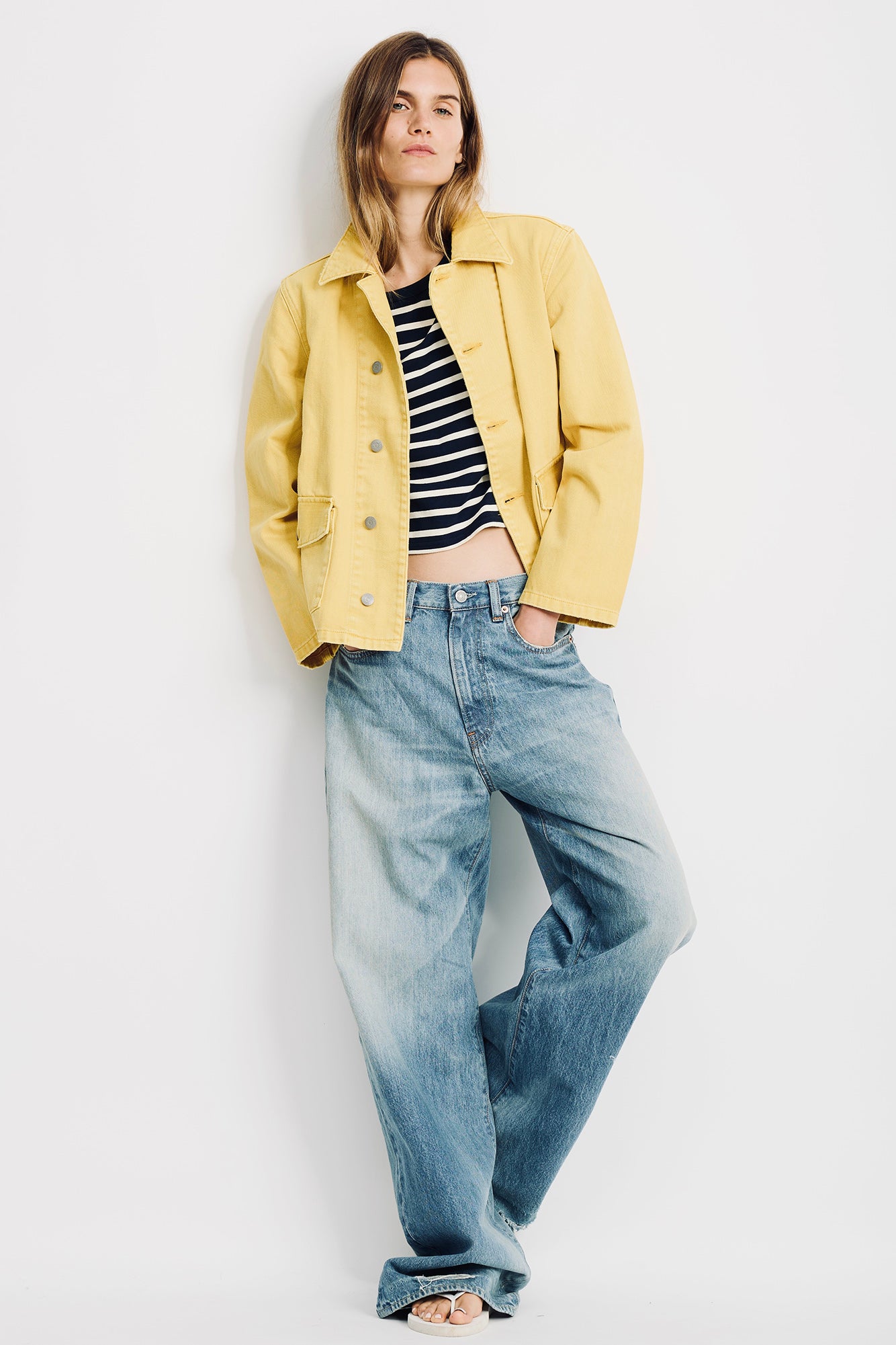Grace Denim Work Jacket - Vibrant Yellow