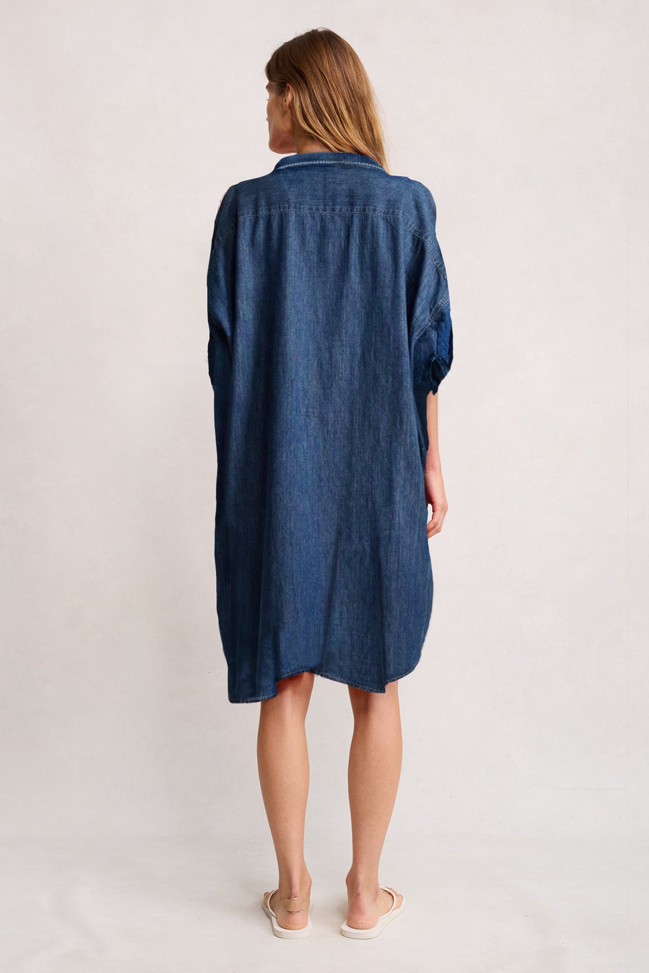 Oversized Cuffed Shirtdress - Seymour Indigo