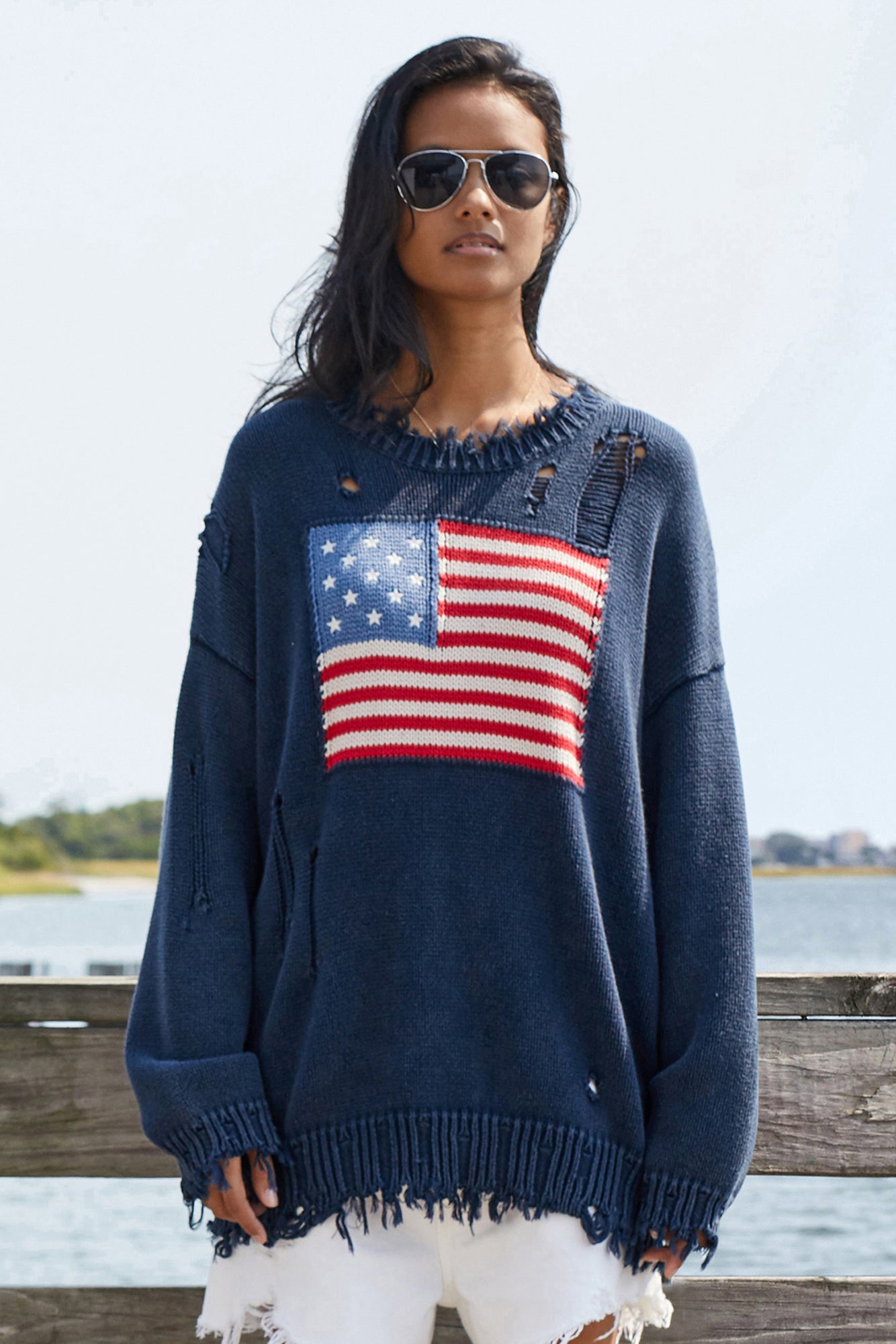 Flag Sweater - Navy