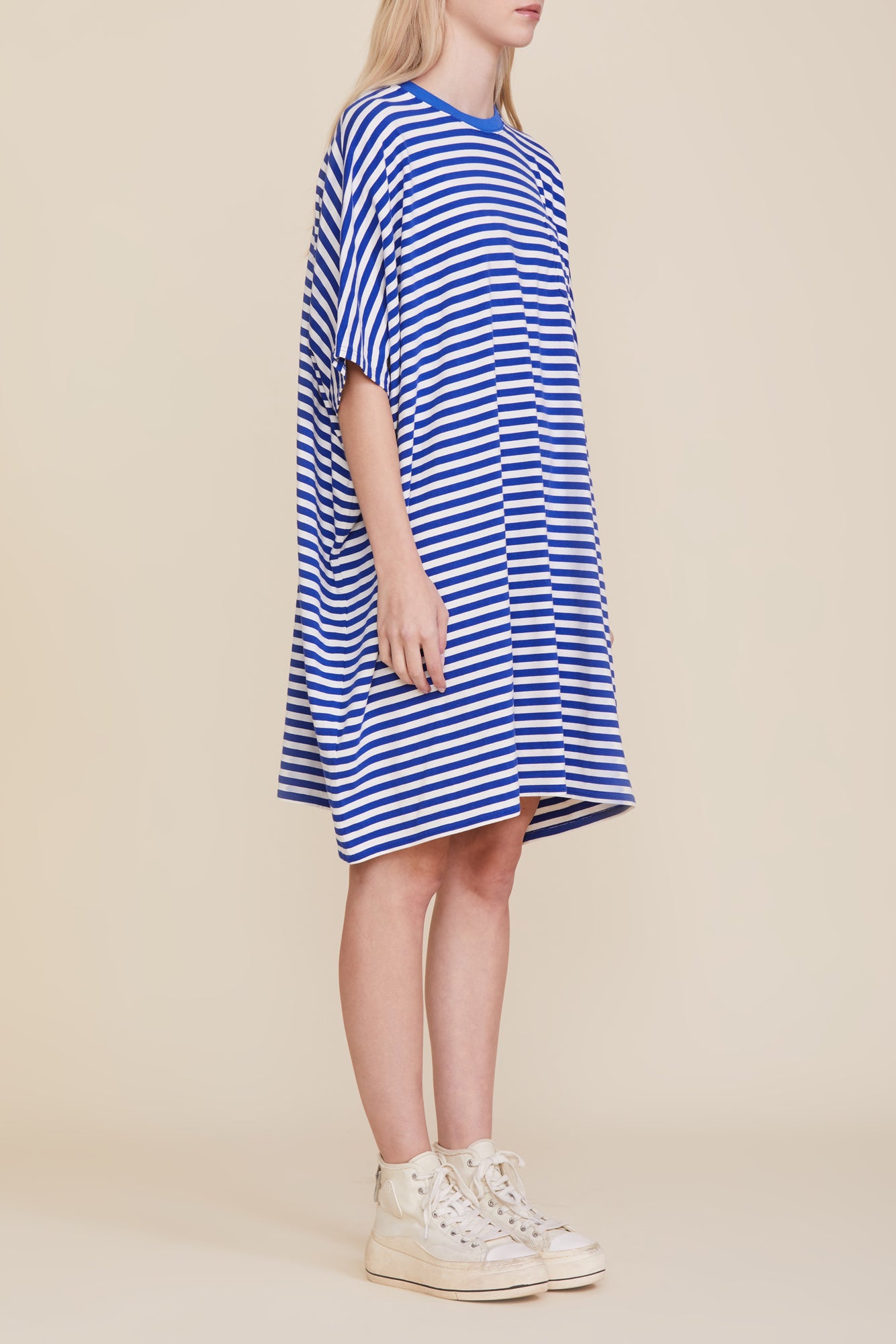Pocket Tee Dress - Royal Blue/White Stripe