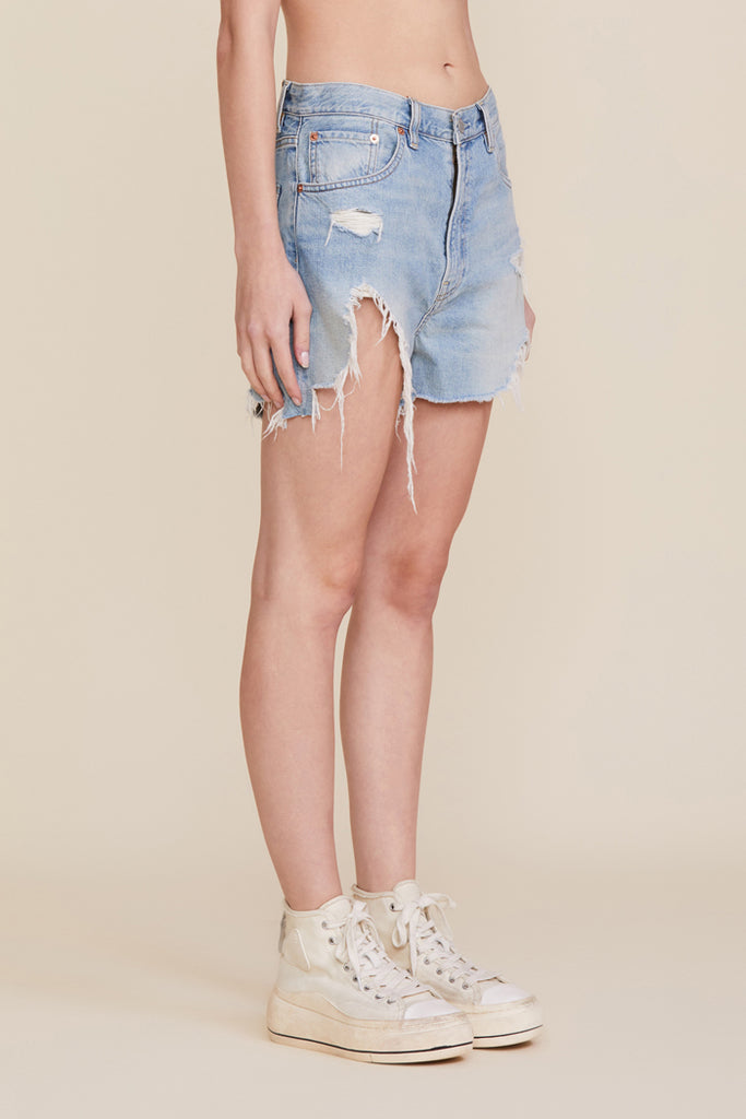 High rise denim outlet cutoff shorts