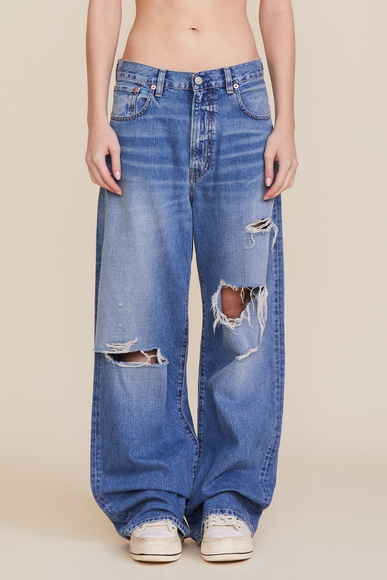 Teri Wide Leg Jean - Blake w/ Rips