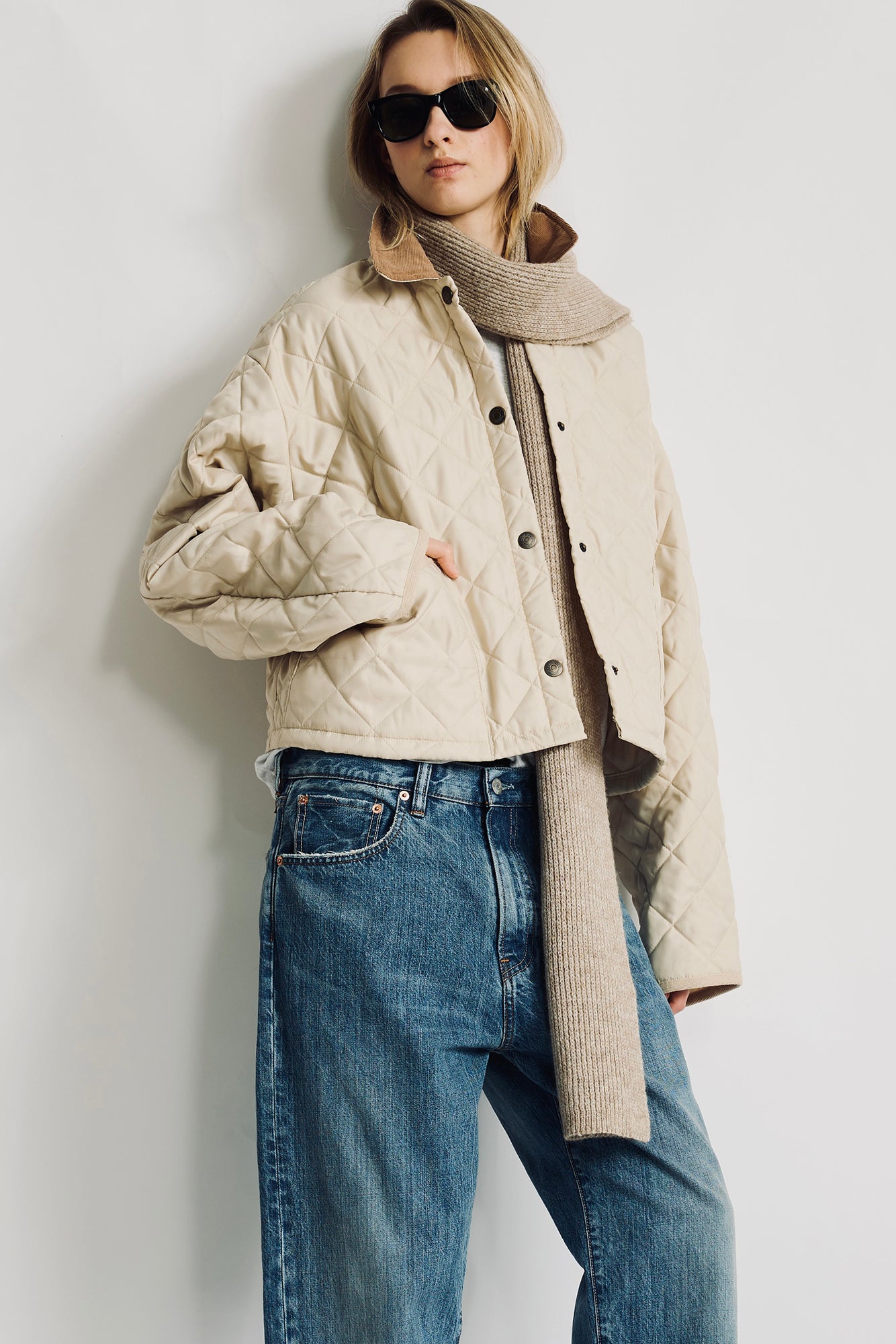 Faulkner Quilted Jacket - Light Khaki Sand