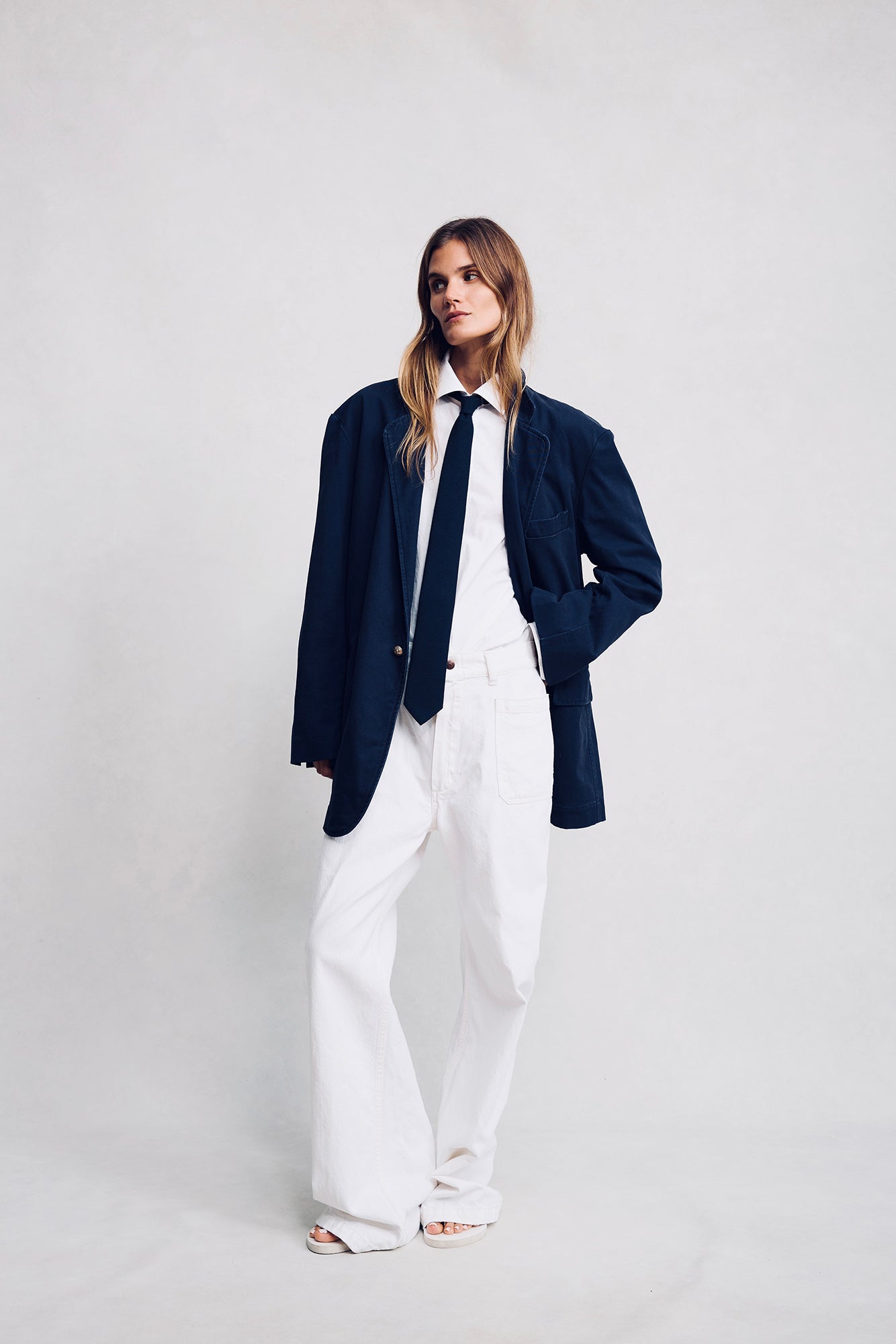 ジャケット・アウター NAOTO SEVEN Deconstructed Jacket Deconstructed Blazer - Navy Blue - Denimist - denimist