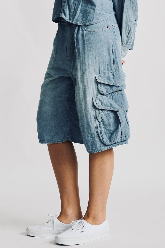 Kelby Cargo Short - Indigo Chambray