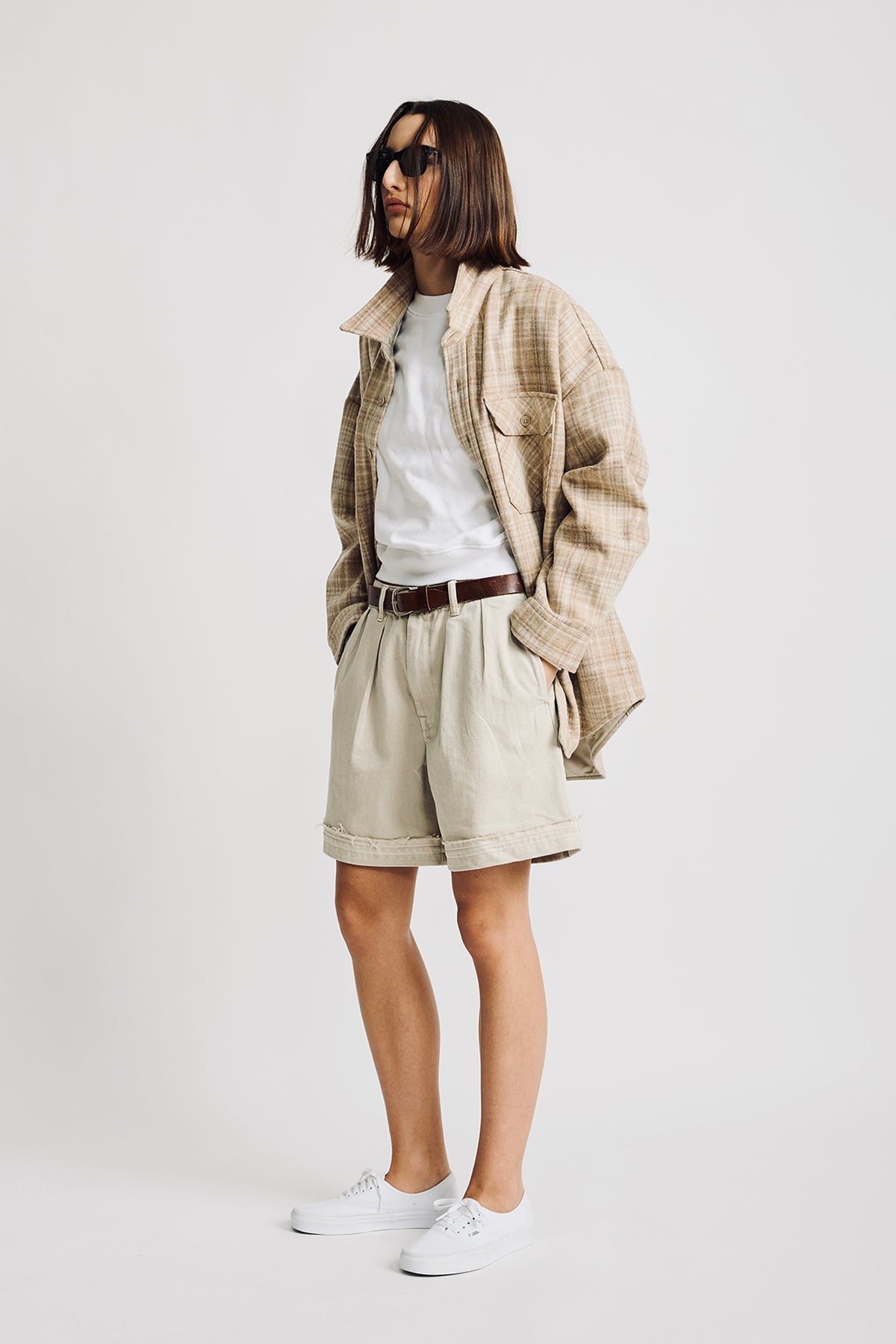 Rory Shirt Jacket - Light Khaki Plaid