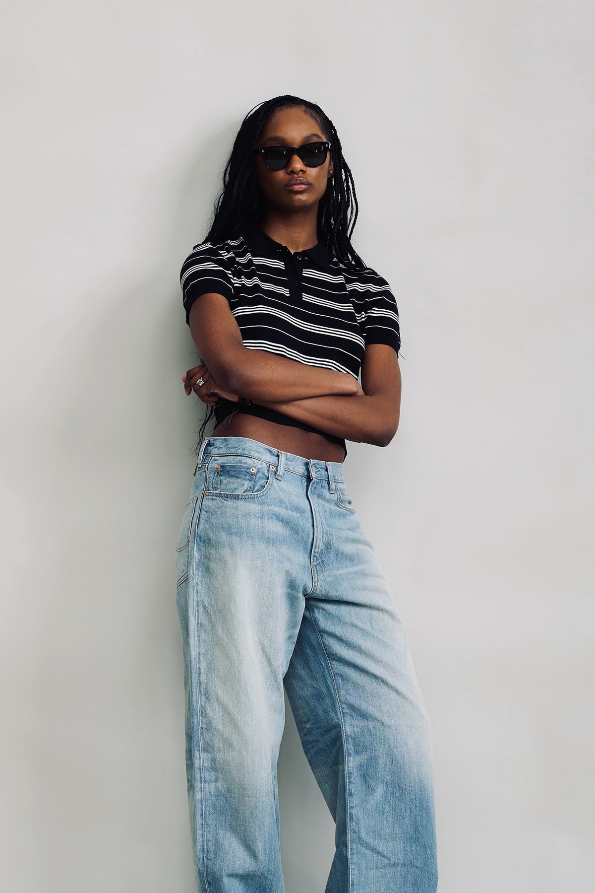 The Montauk Polo - Black And White Stripe