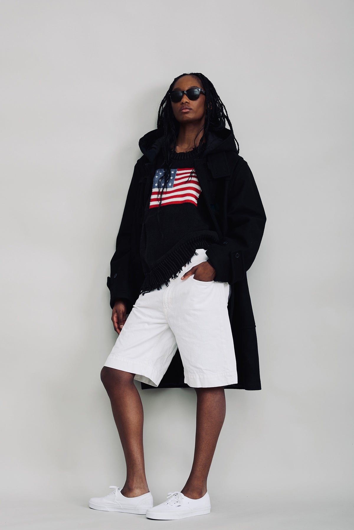 American Flag Sweater - Black