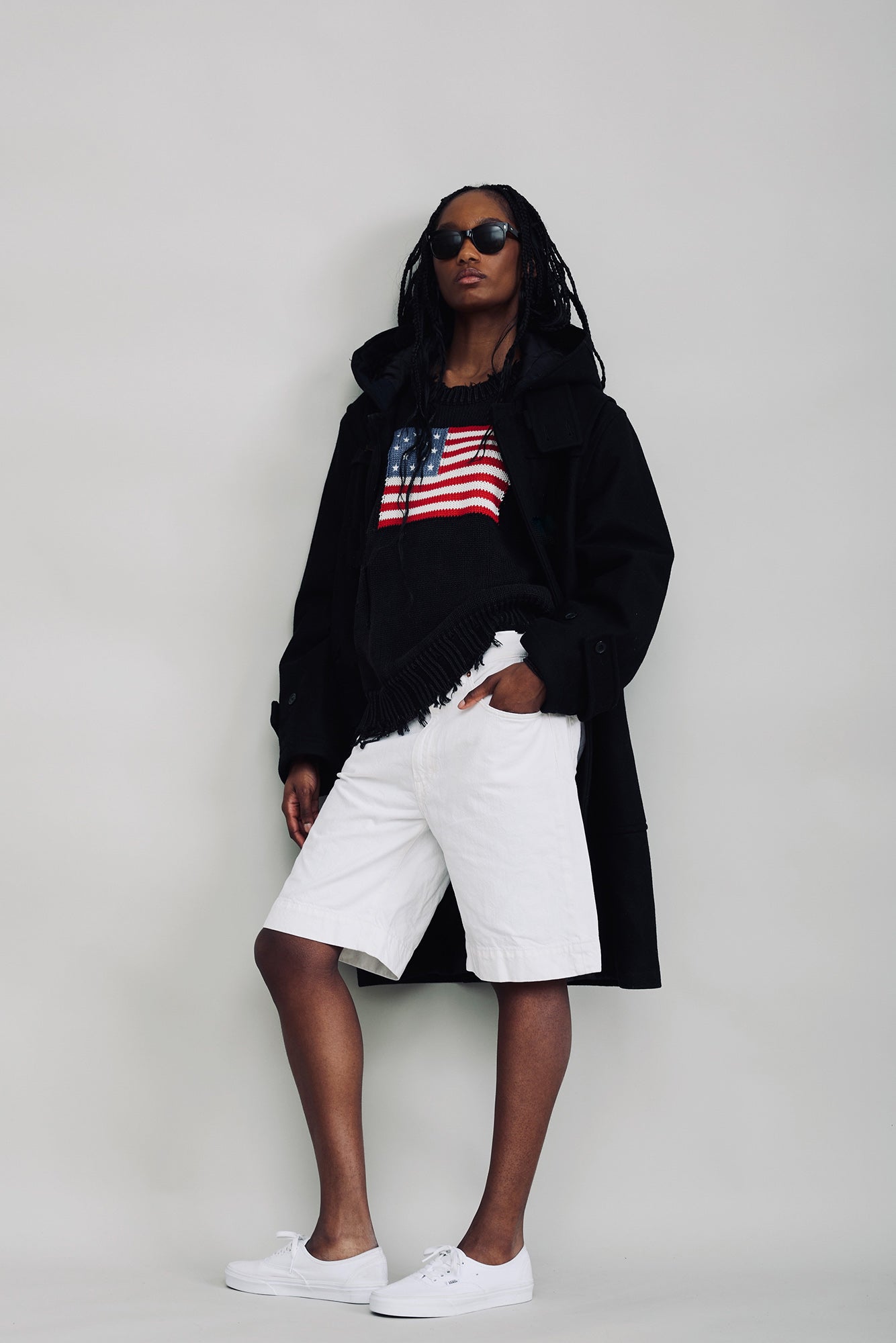 American Flag Sweater - Black
