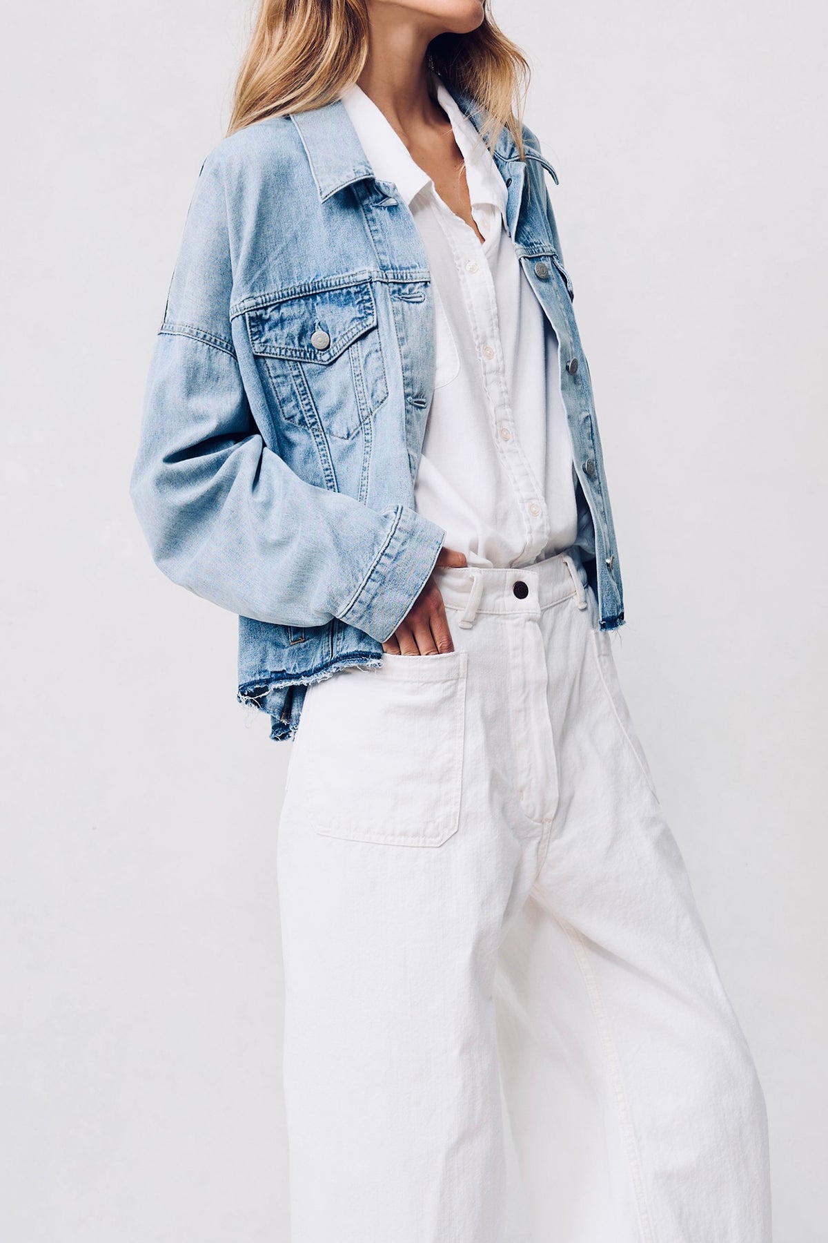 Oversized Trucker Jacket - Stone Wash Blue