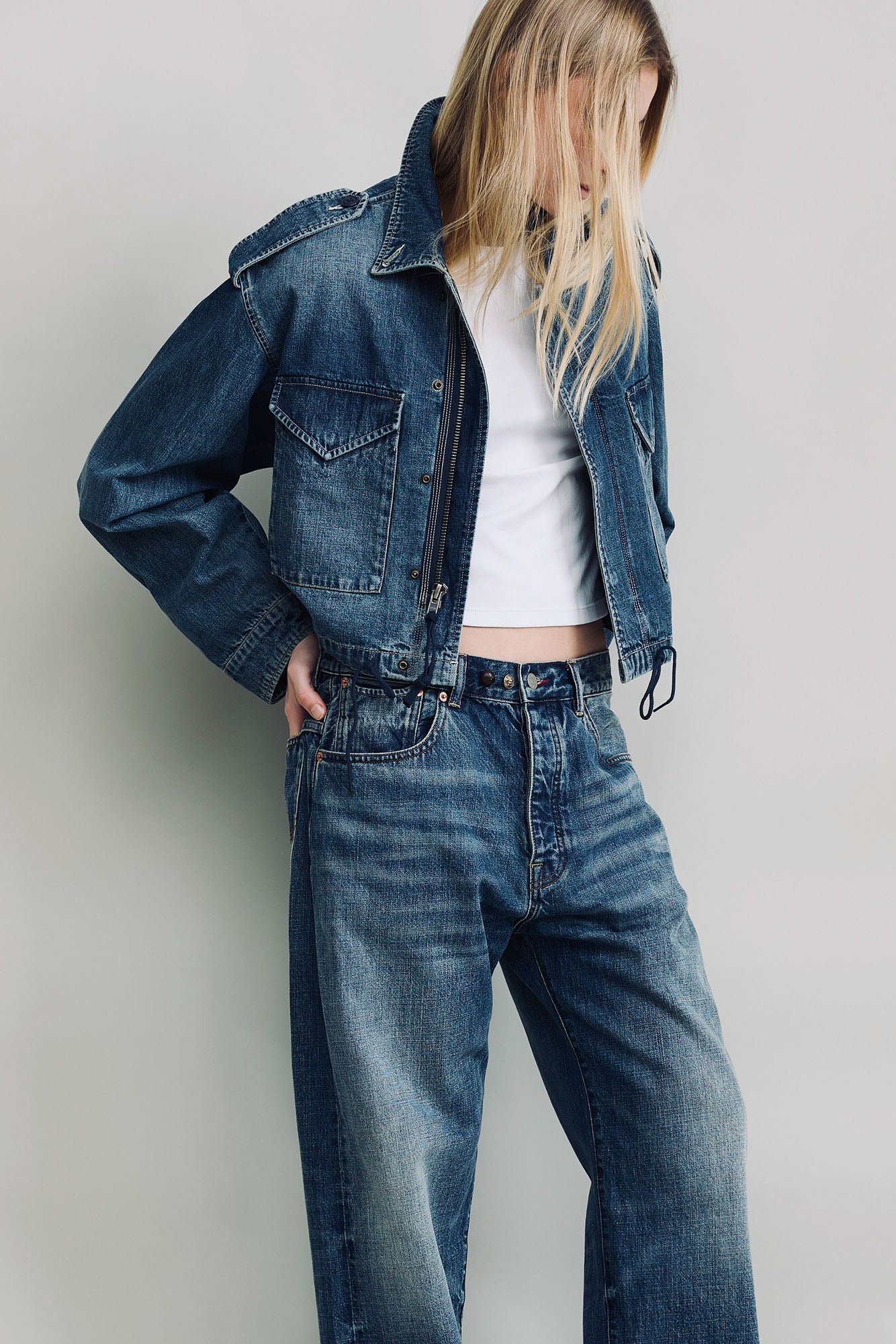 Cropped Utility Field Jacket - Shane Indigo