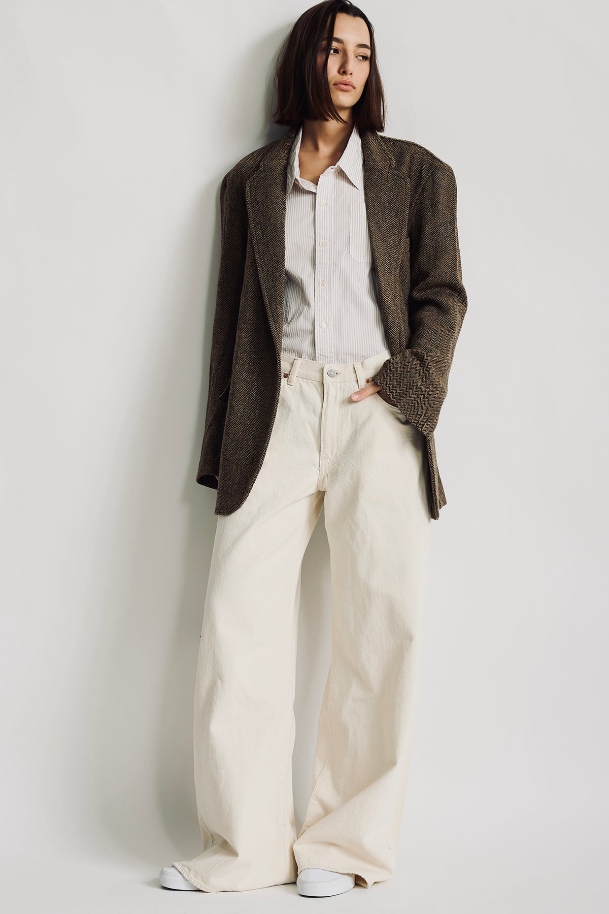 Hyannis Deconstructed Blazer - Brown Herringbone