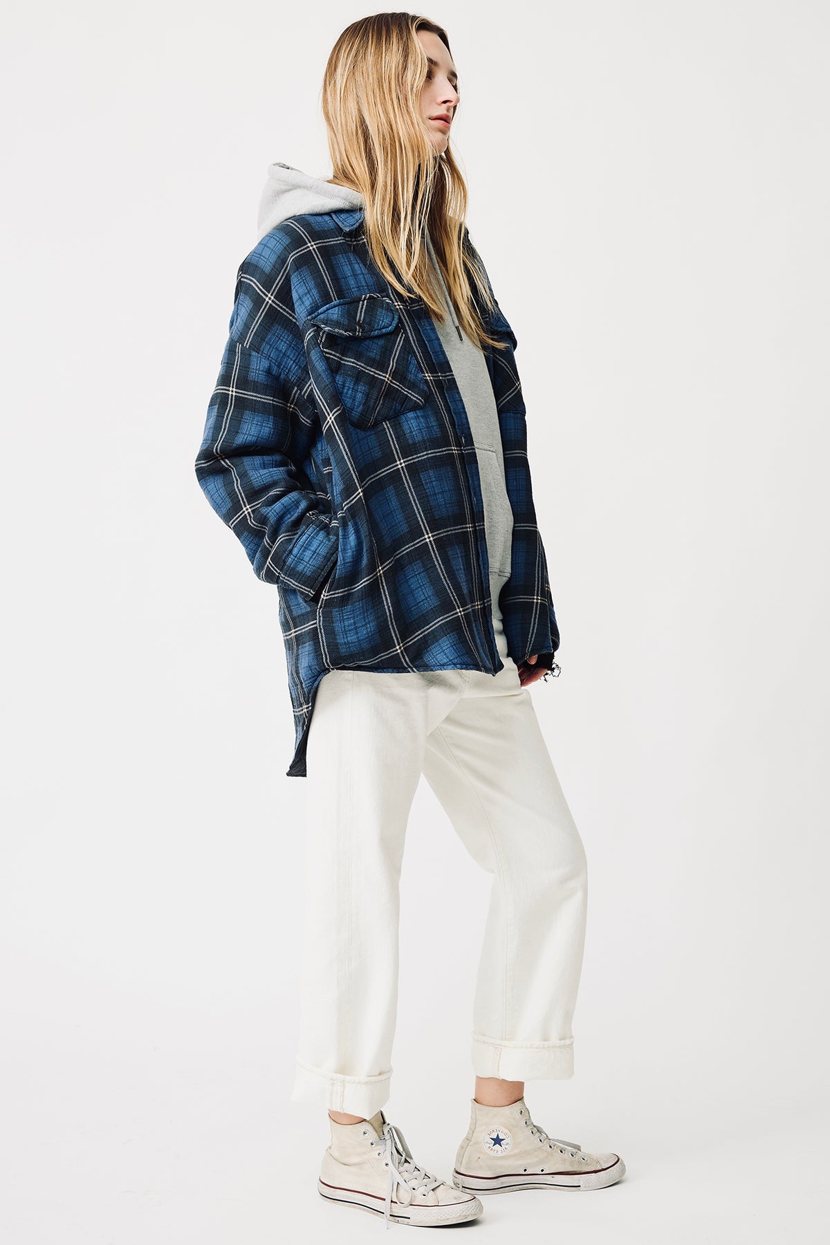 CPO Shirt Jacket - Printed Blue/Black Plaid