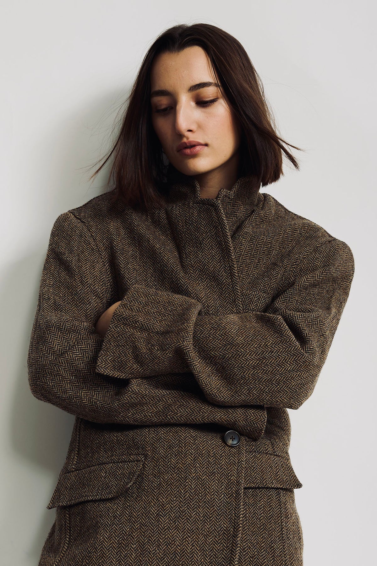 Hyannis Deconstructed Blazer - Brown Herringbone