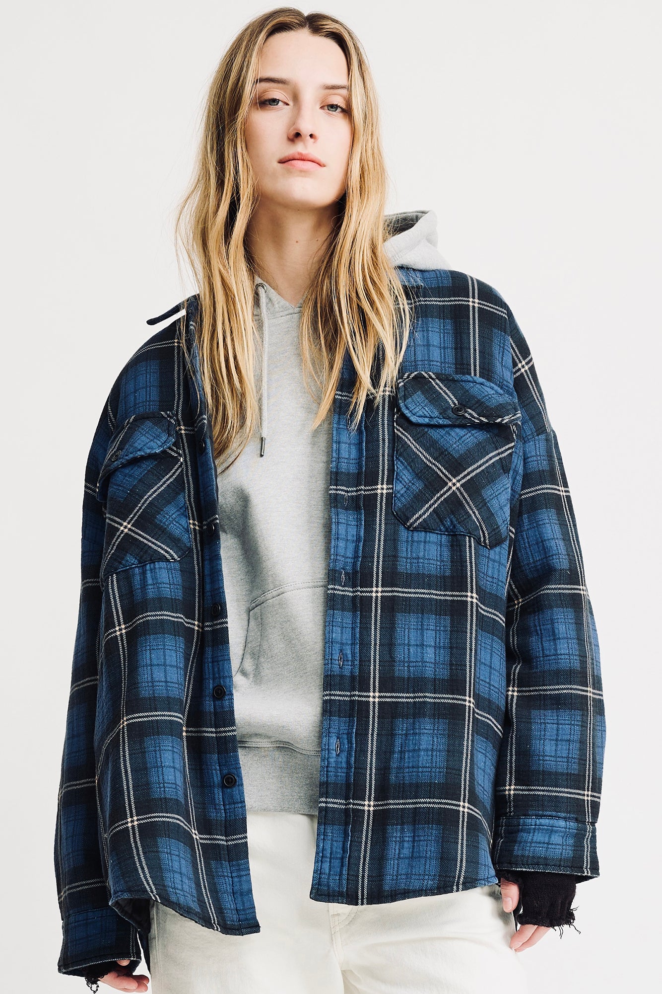 CPO Shirt Jacket - Printed Blue/Black Plaid