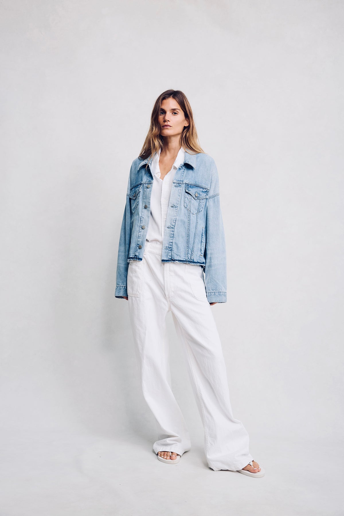 Oversized Trucker Jacket - Stone Wash Blue