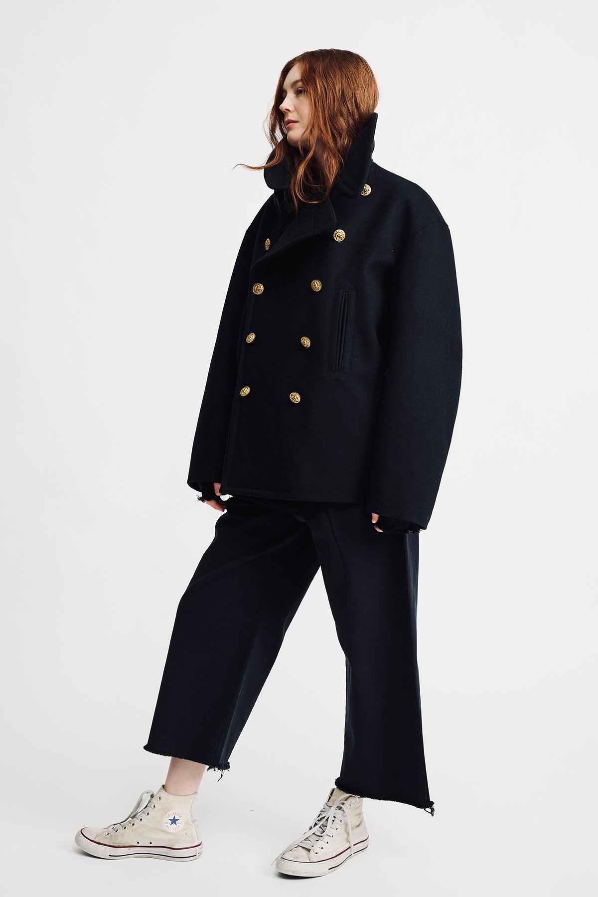 Oversized Peacoat - Black