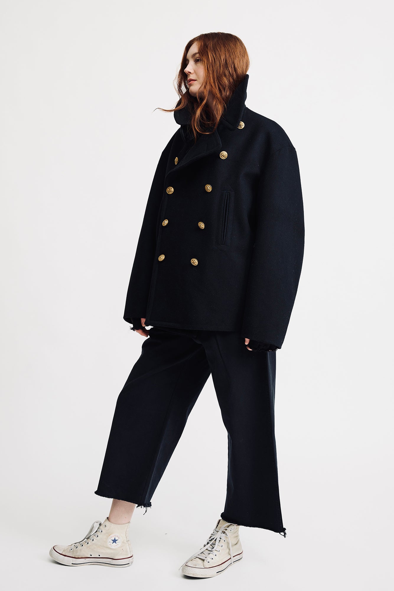 Oversized Peacoat - Black