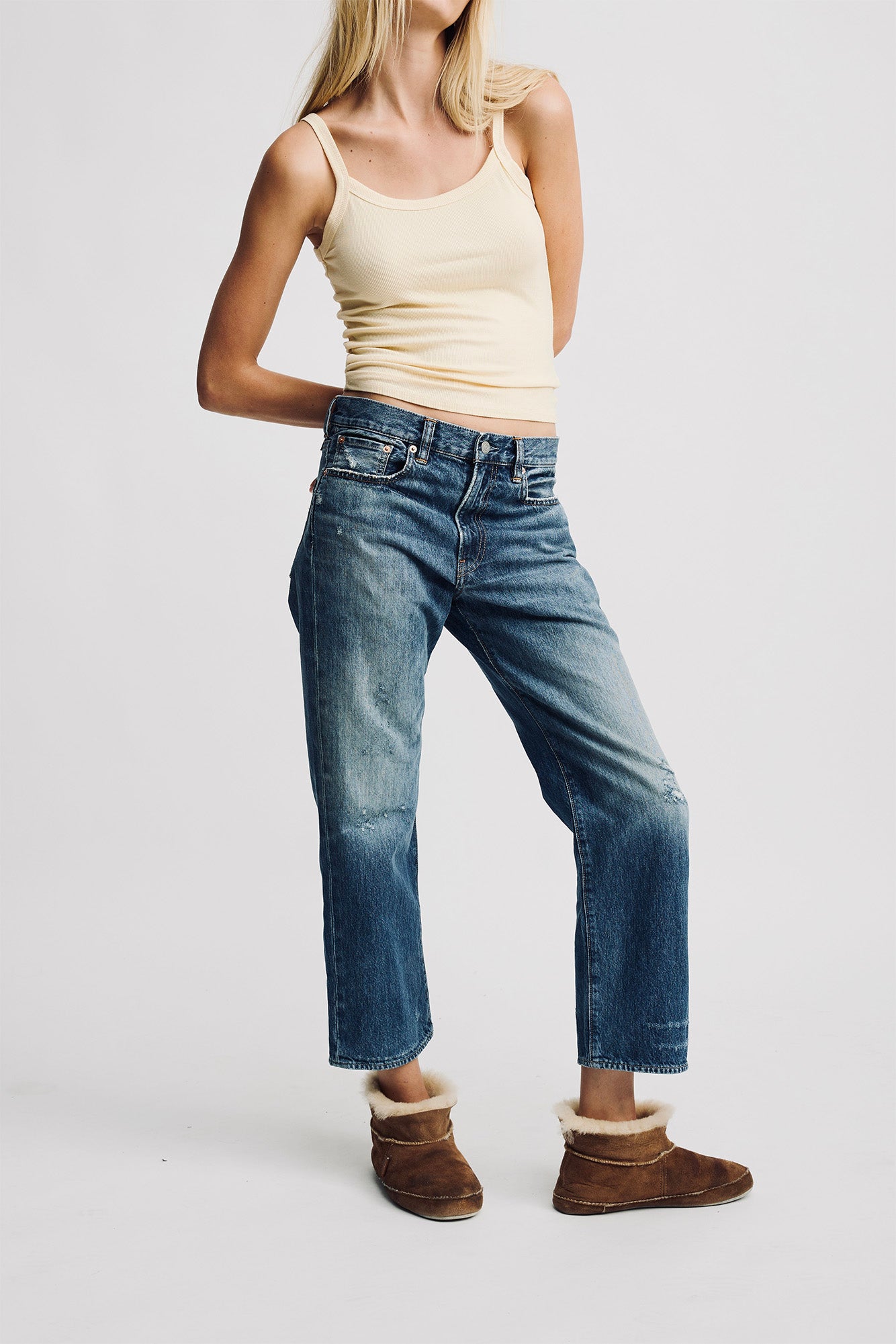 Lindsay Slim Boyfriend Jean - Fenmore Blue