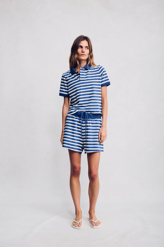 Relaxed Short - Blue Stripe Multi