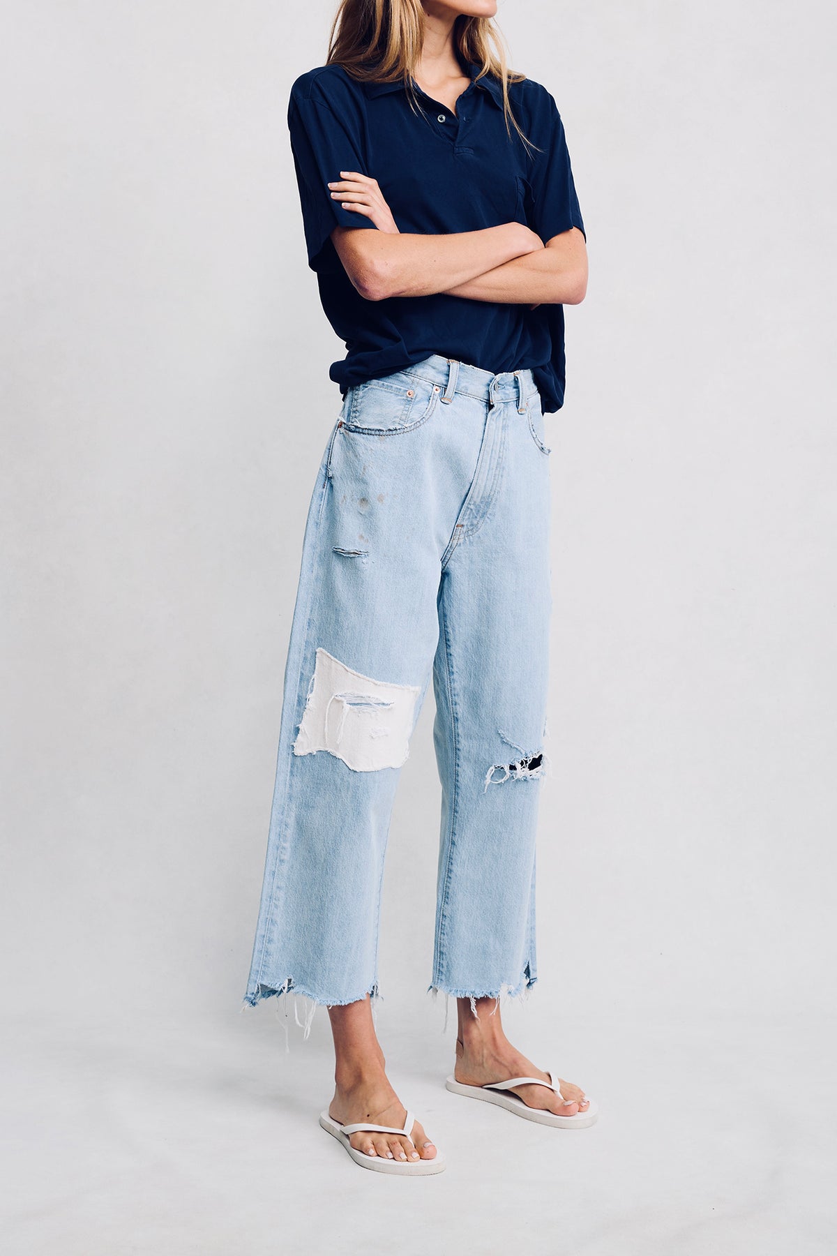 Haisley Slouch Boyfriend Jean - Coast Blue