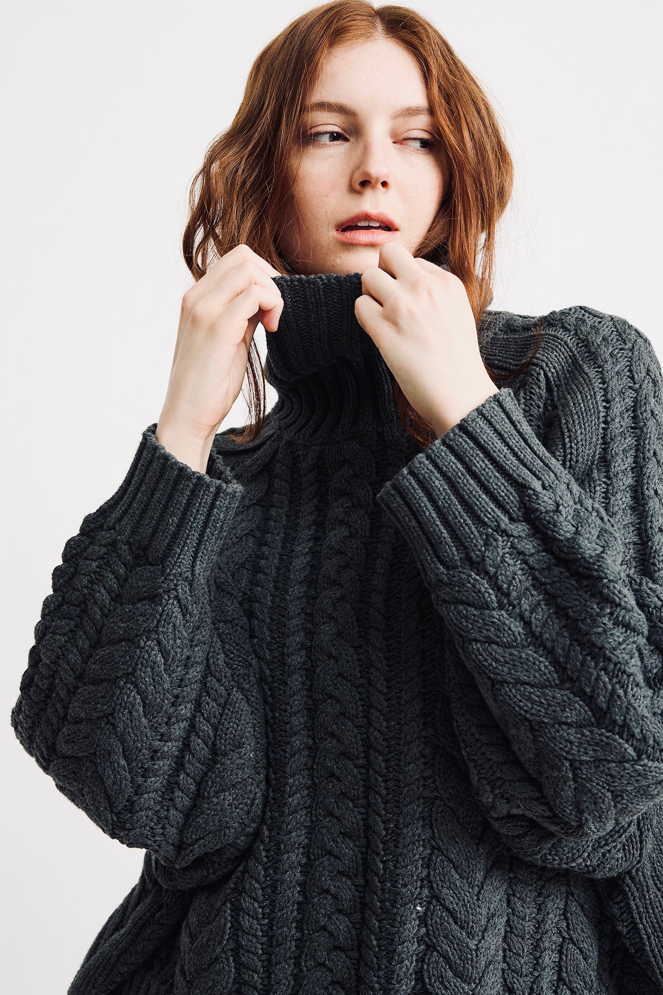 Cable Turtleneck Sweater - Multicolor