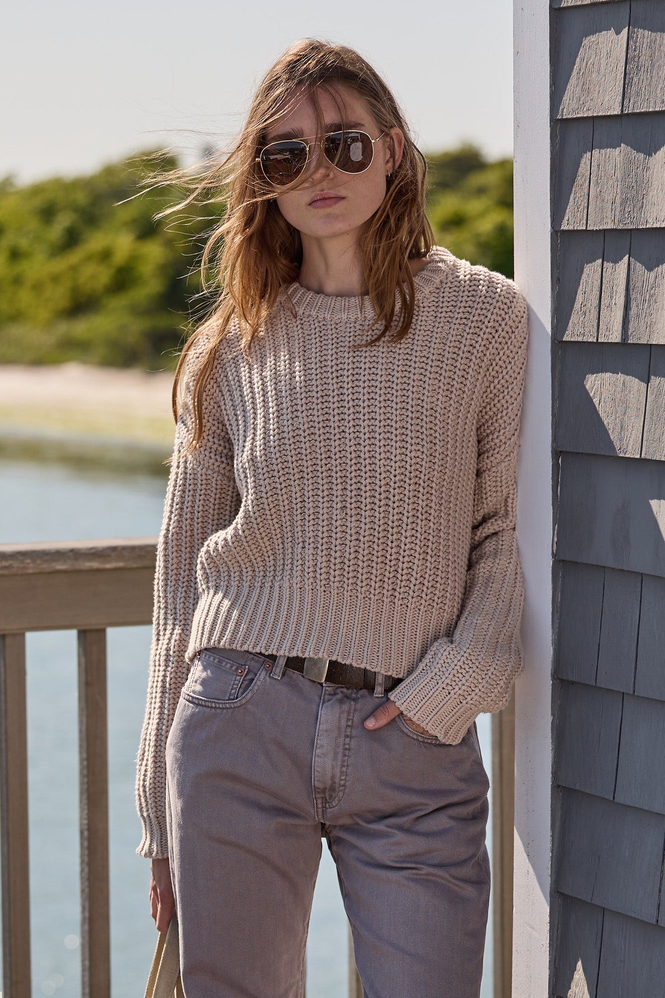 Chunky Boxy Sweater - Beige