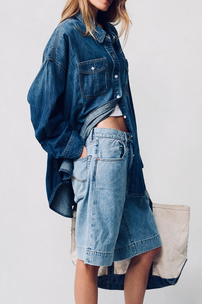 Keaton Relaxed Short - Stone Wash Blue