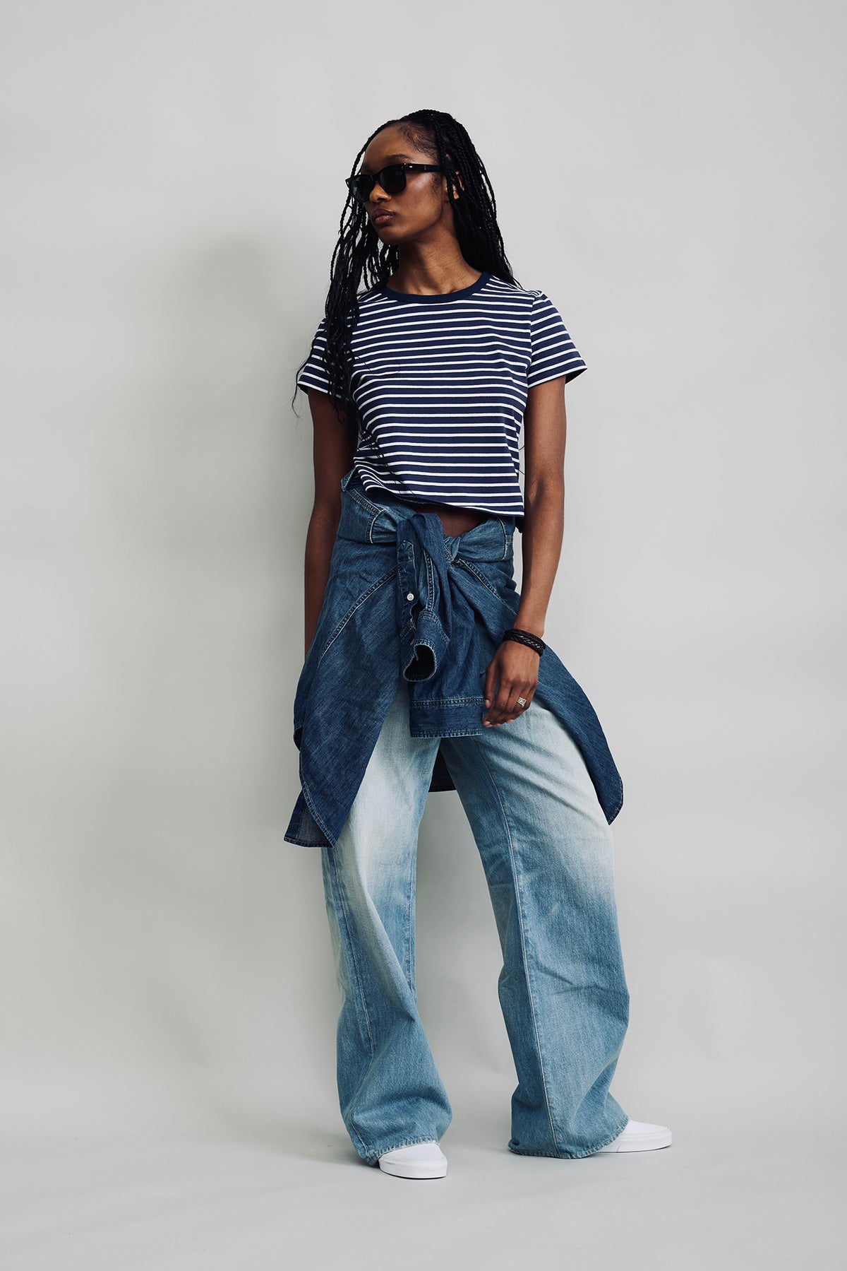 Lee Baby Stripe Tee - Royal Blue / White Stripe