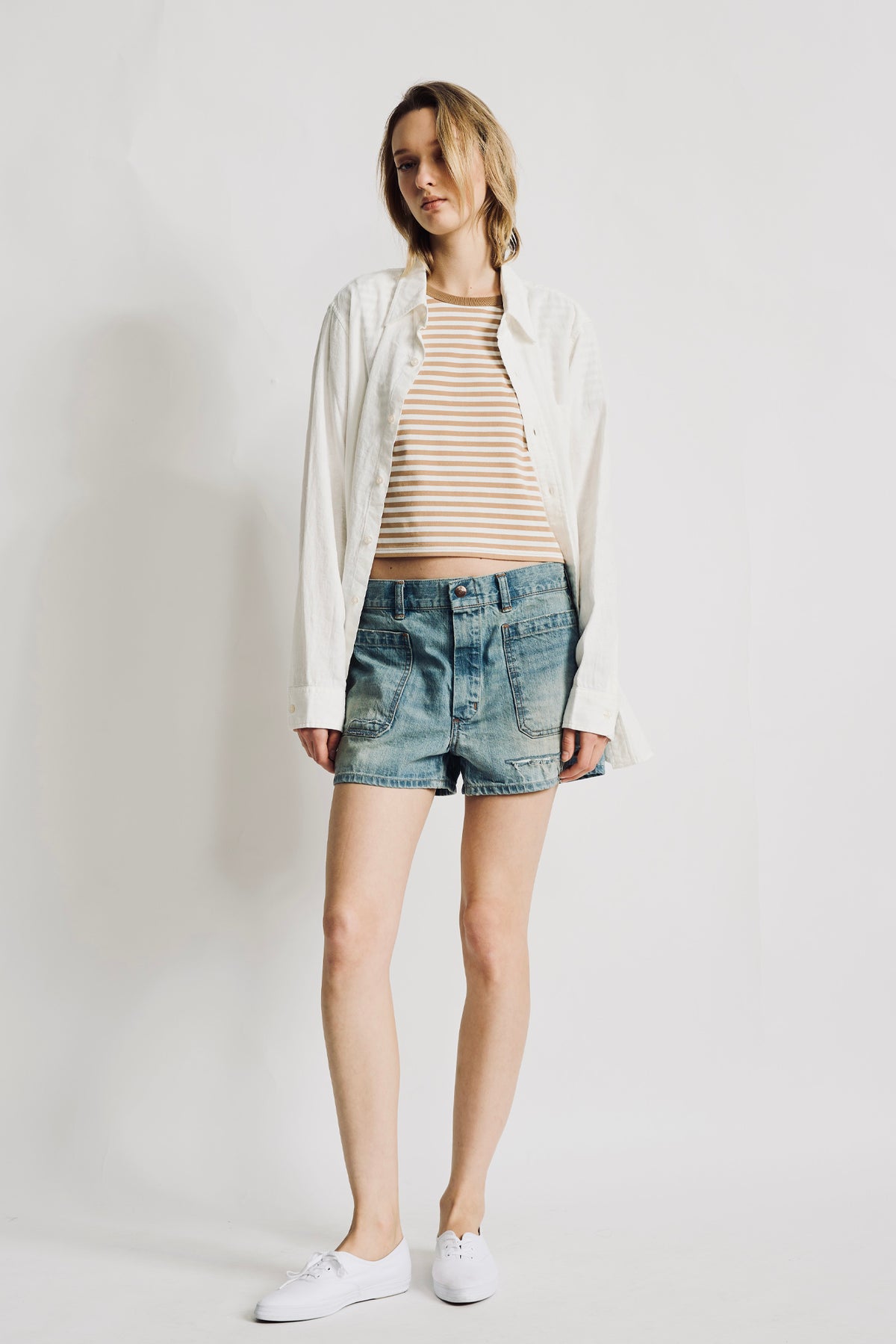 Lee Baby Striped Tee - Light Brown Stripe