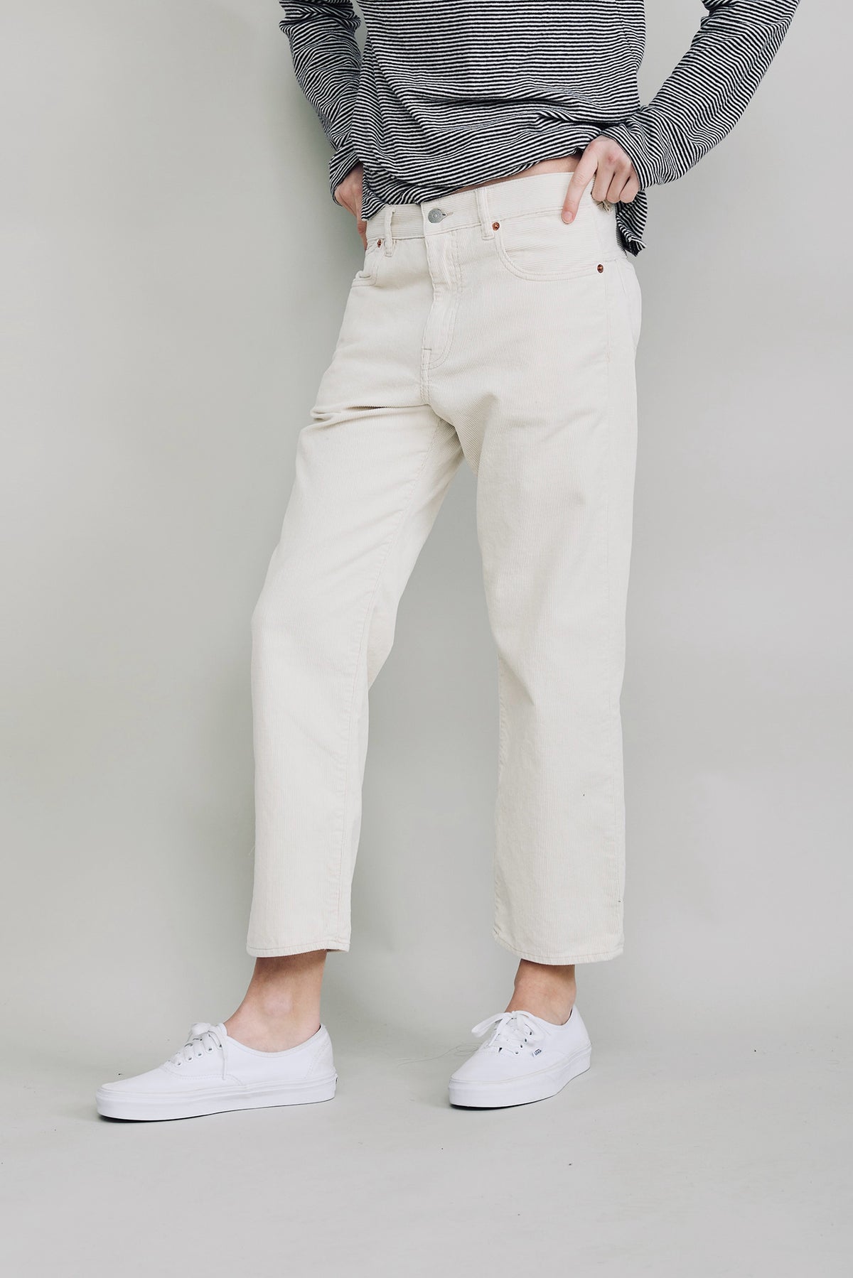 Lucy Boyfriend - Ecru White Pinwale Cord