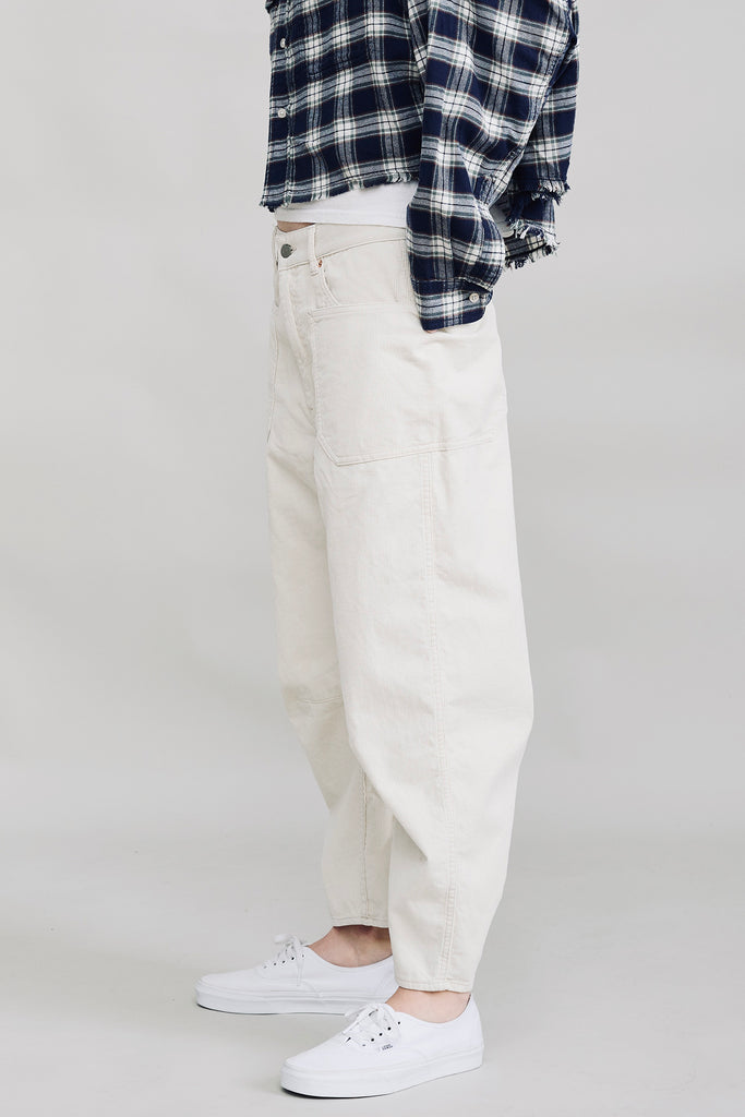 Bella Utility Pant - Ecru White Pinwale Cord