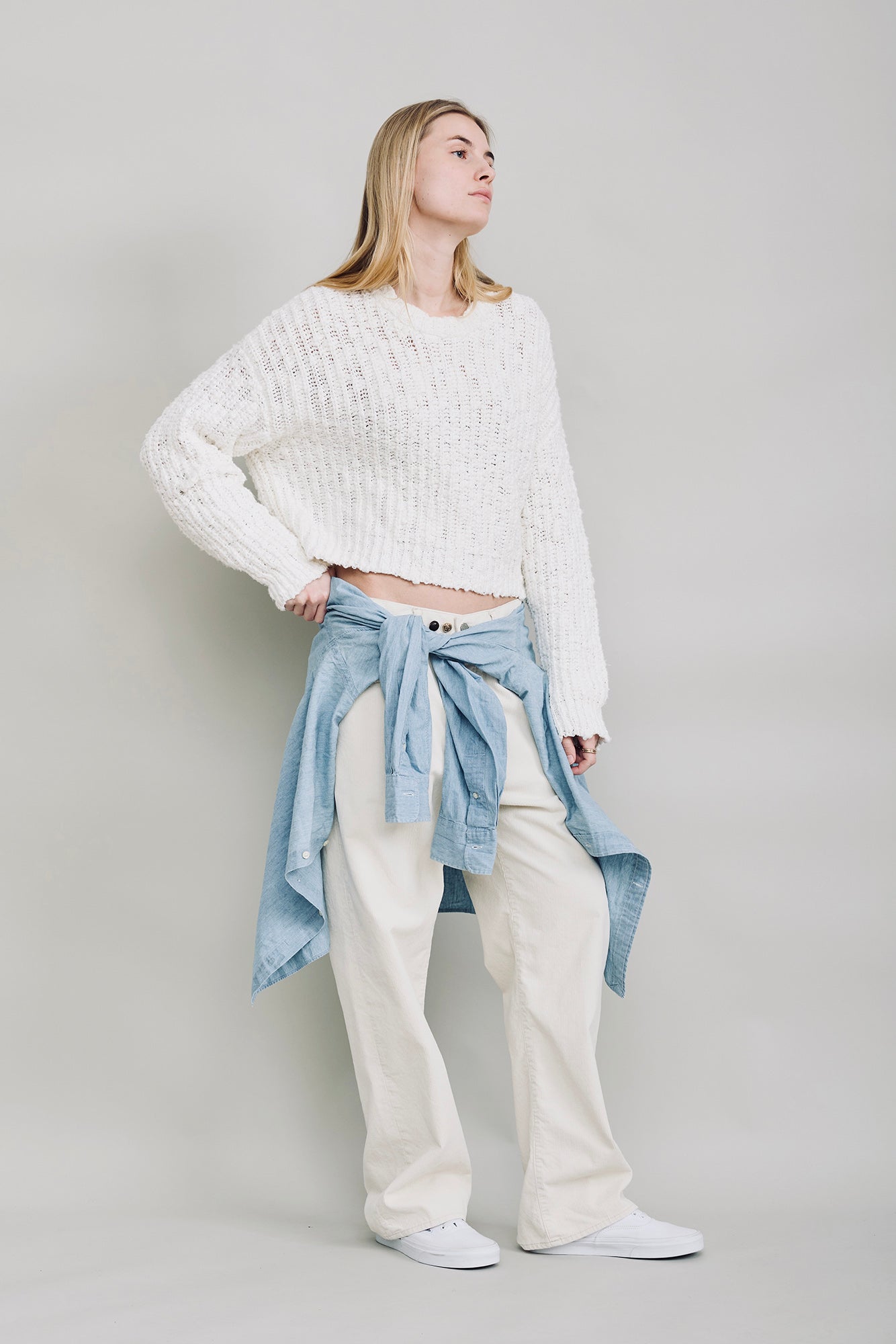 All Fit Jean - Ecru White Pinwale Cord