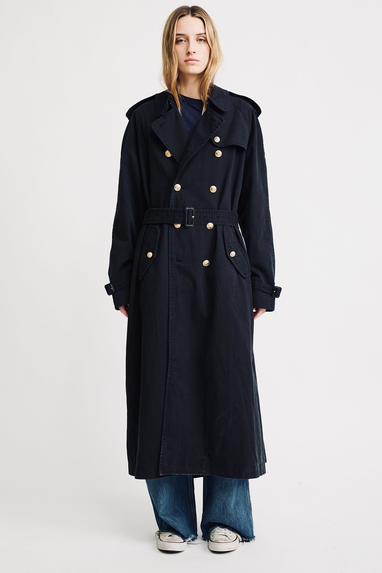 Oversized Trench Coat - Black